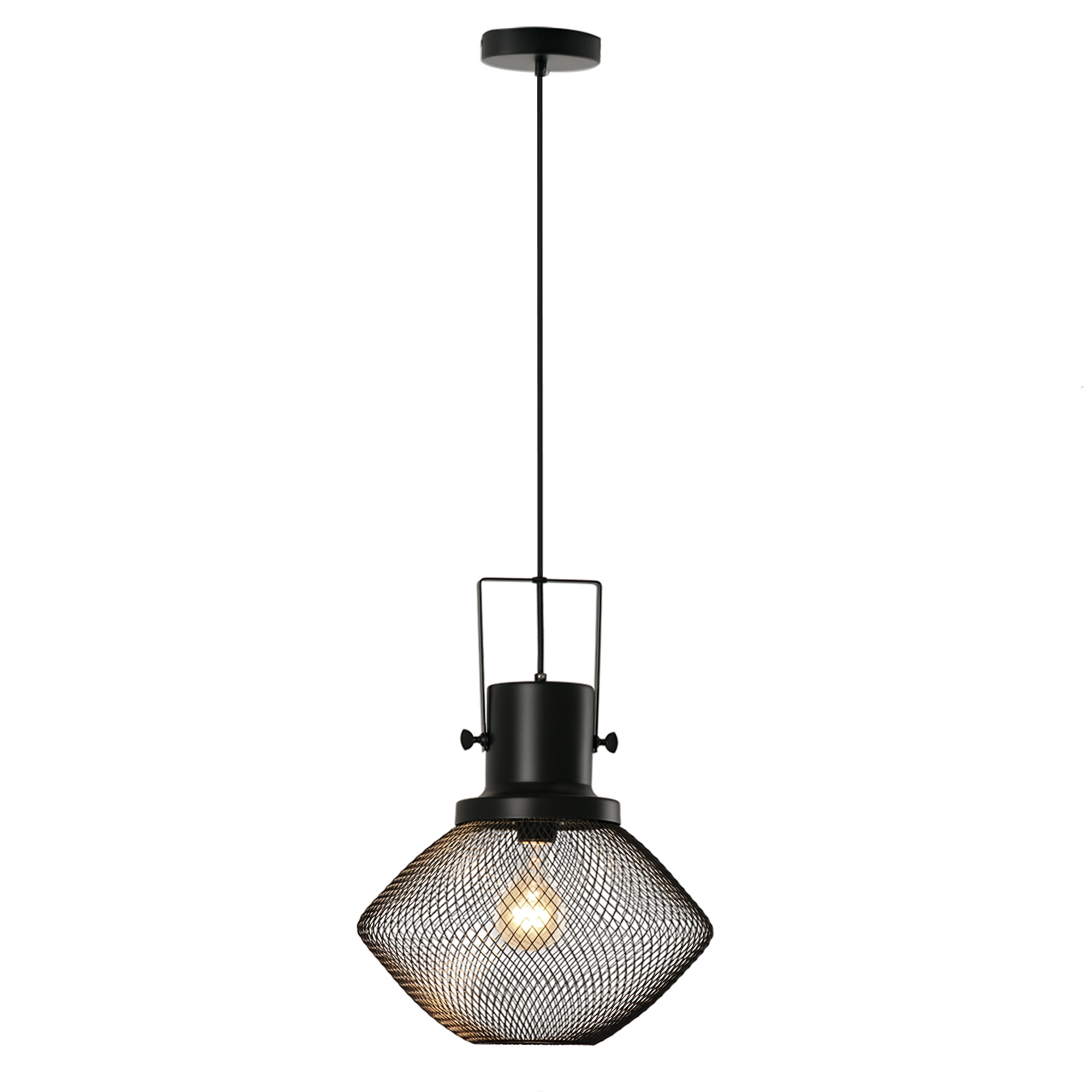 Industrial Pendant Light Fixtures with Adjustable Hanging Chain, Black