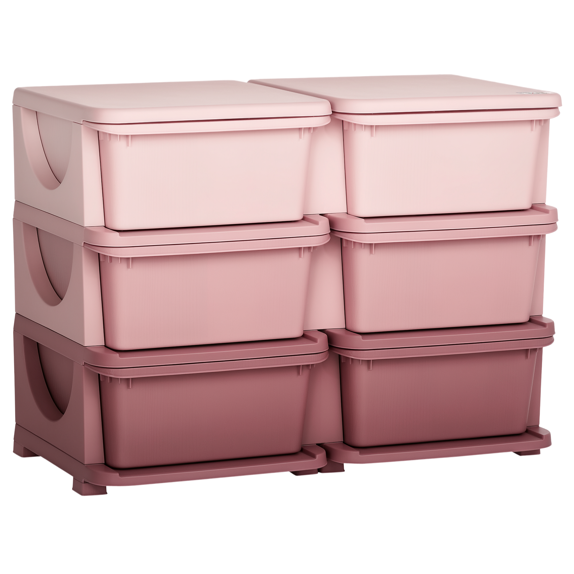 3 Tier Kids Storage Organizer with 6 Drawers for Bedroom, Nursery, Kindergarten, Living Room, Boys and Girls, Pink