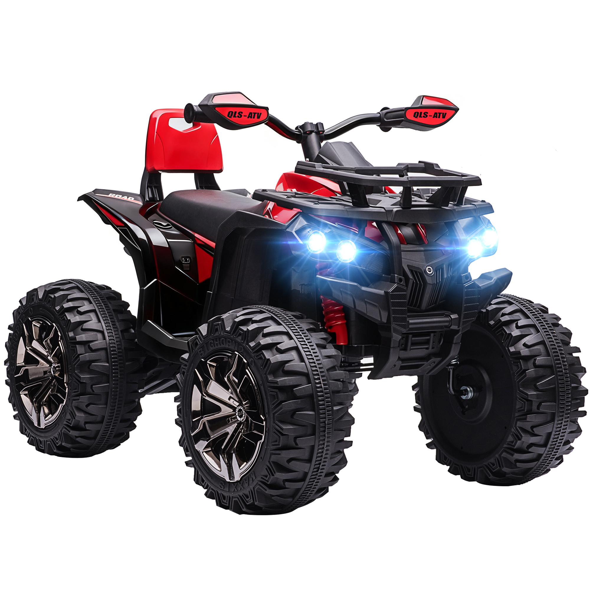 12V 4 Wheeler Kids ATV with Music, Headlights for 37-60 Months Boys and Girls, Red