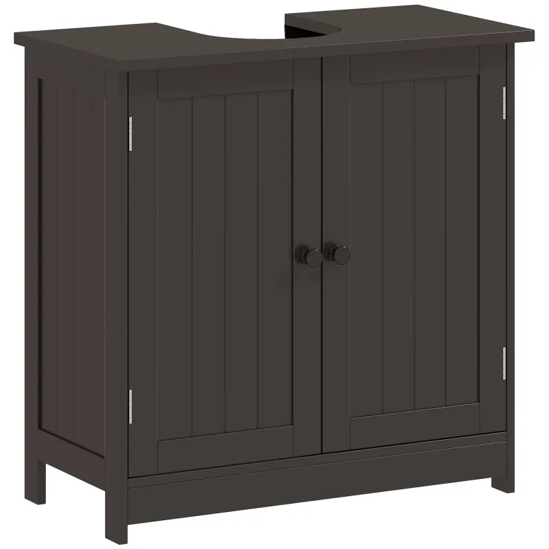 Bathroom Vanity Cabinet, Under Sink Bathroom Cabinet with 2 Doors and Adjustable Shelf, Coffee