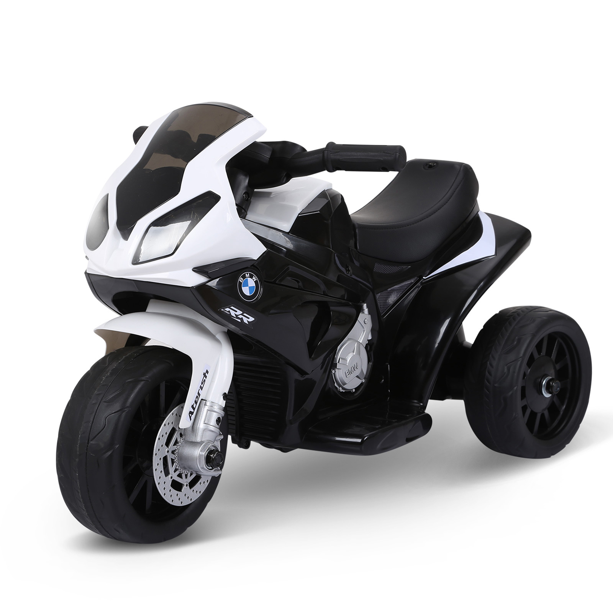 6V 3 Wheeled Electric Motorcycle, Kids Motorcycle Licensed BMW with Headlight, Music, Black