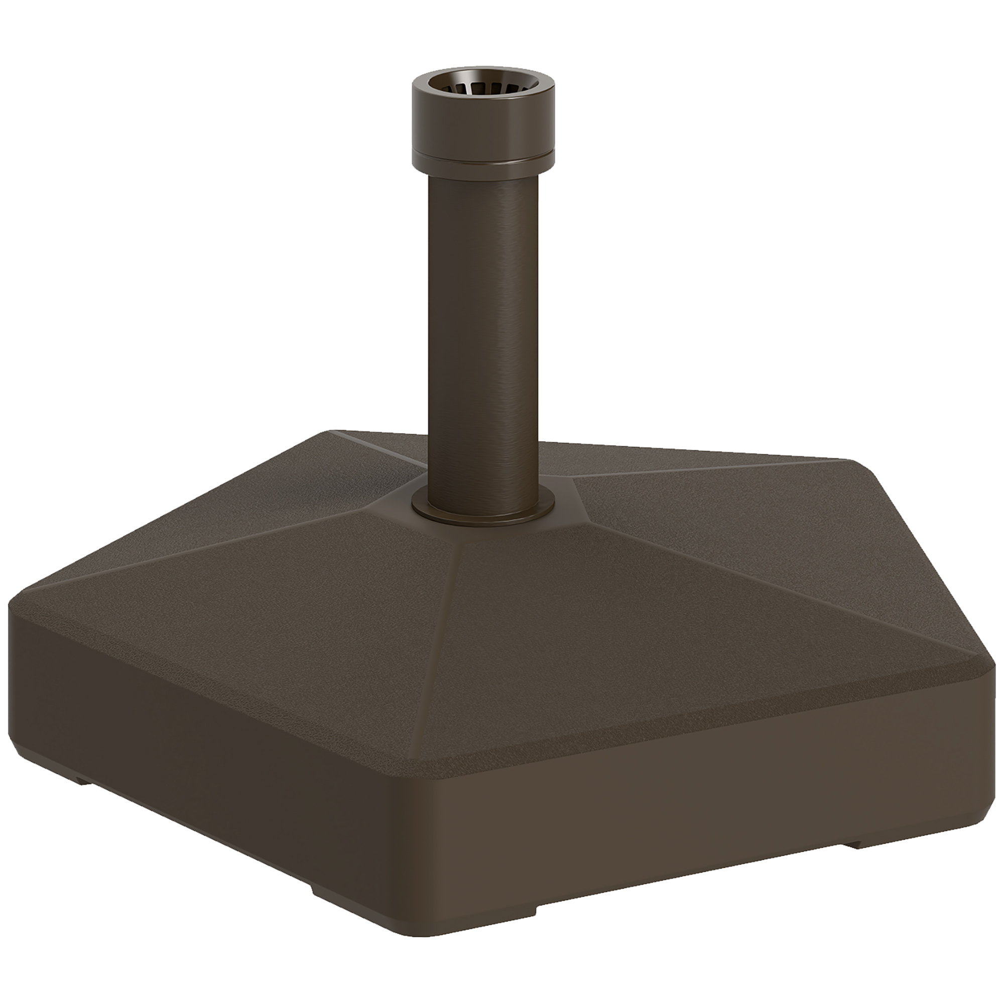  Patio Umbrella Base Holder, Heavy Duty Outdoor Umbrella Stand Base, Filled Up to 42lbs with Sand or 33lbs with Water for Garden, Poolside, Brown