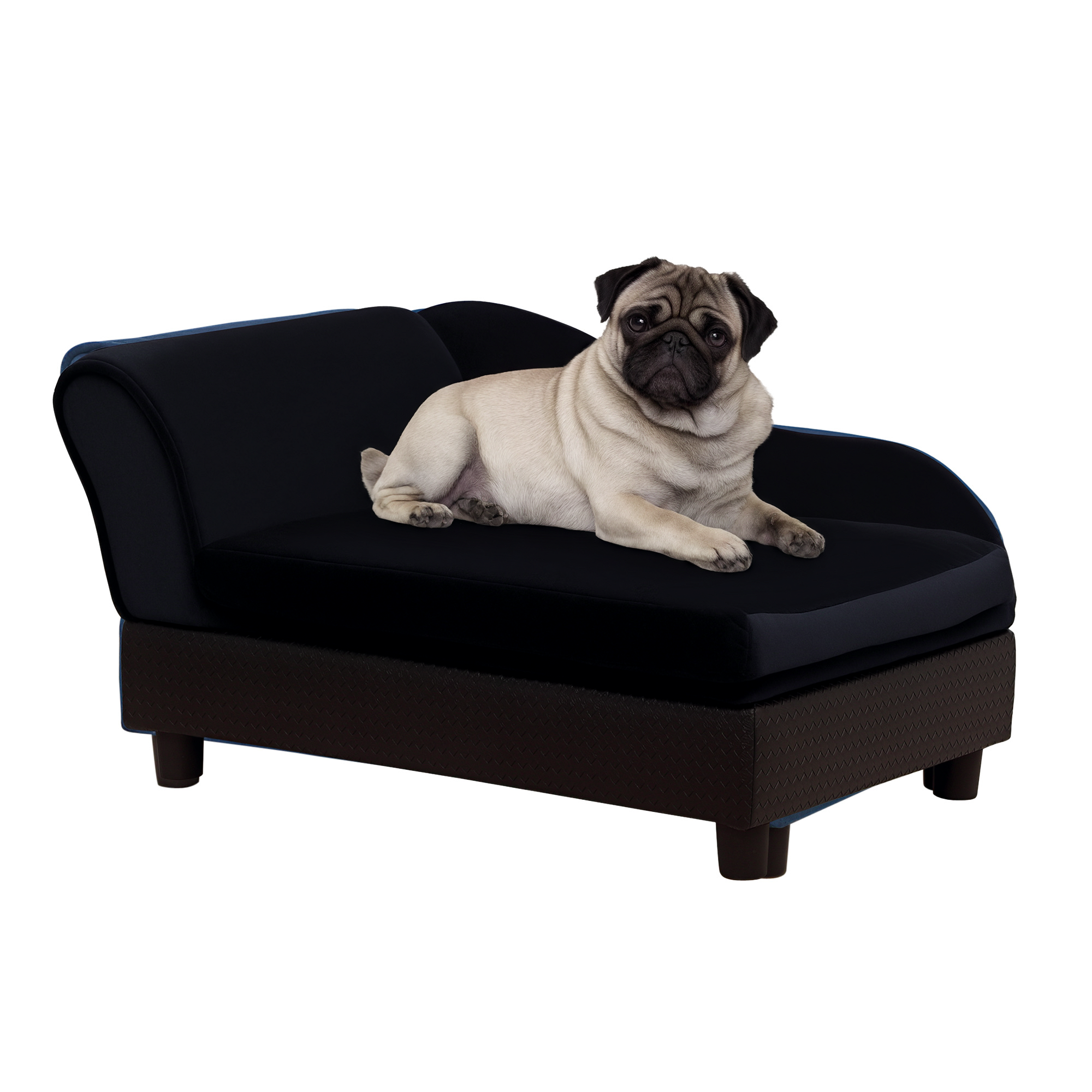 Pet Sofa Bed Couch with Storage, Pet Sofa for Cats and Small Dogs, Black