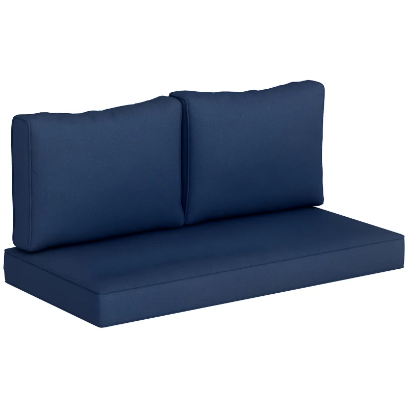 2 Seat Patio Furniture Cushions, 46x26x5 in, Thick Outdoor Loveseat Cushion Set with Removable Cover