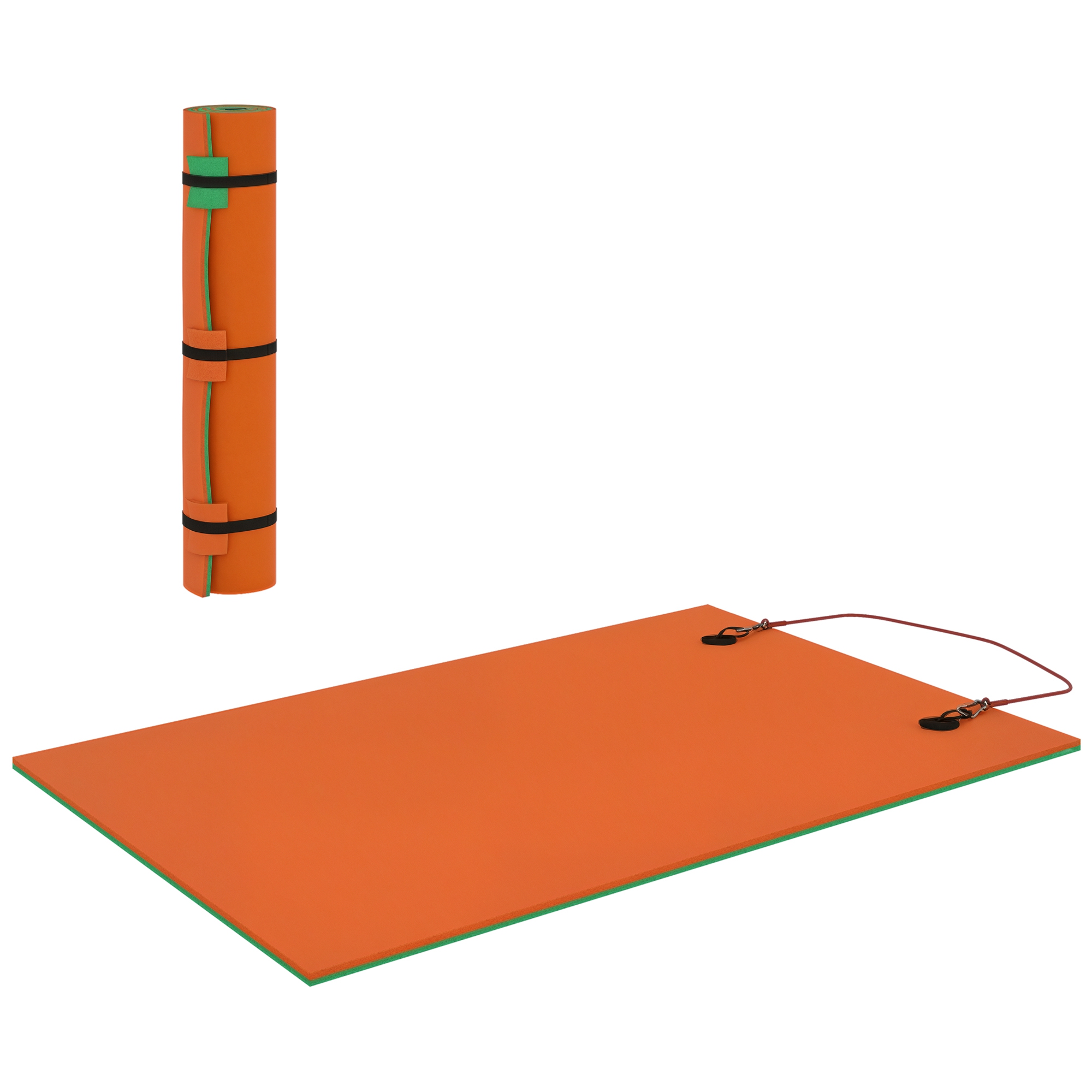 9' x 6' Lily Pad Water Mat for 2 Adults, Floating Water Pad for Lake, Pool, Ocean, Beach, and Boating, Orange