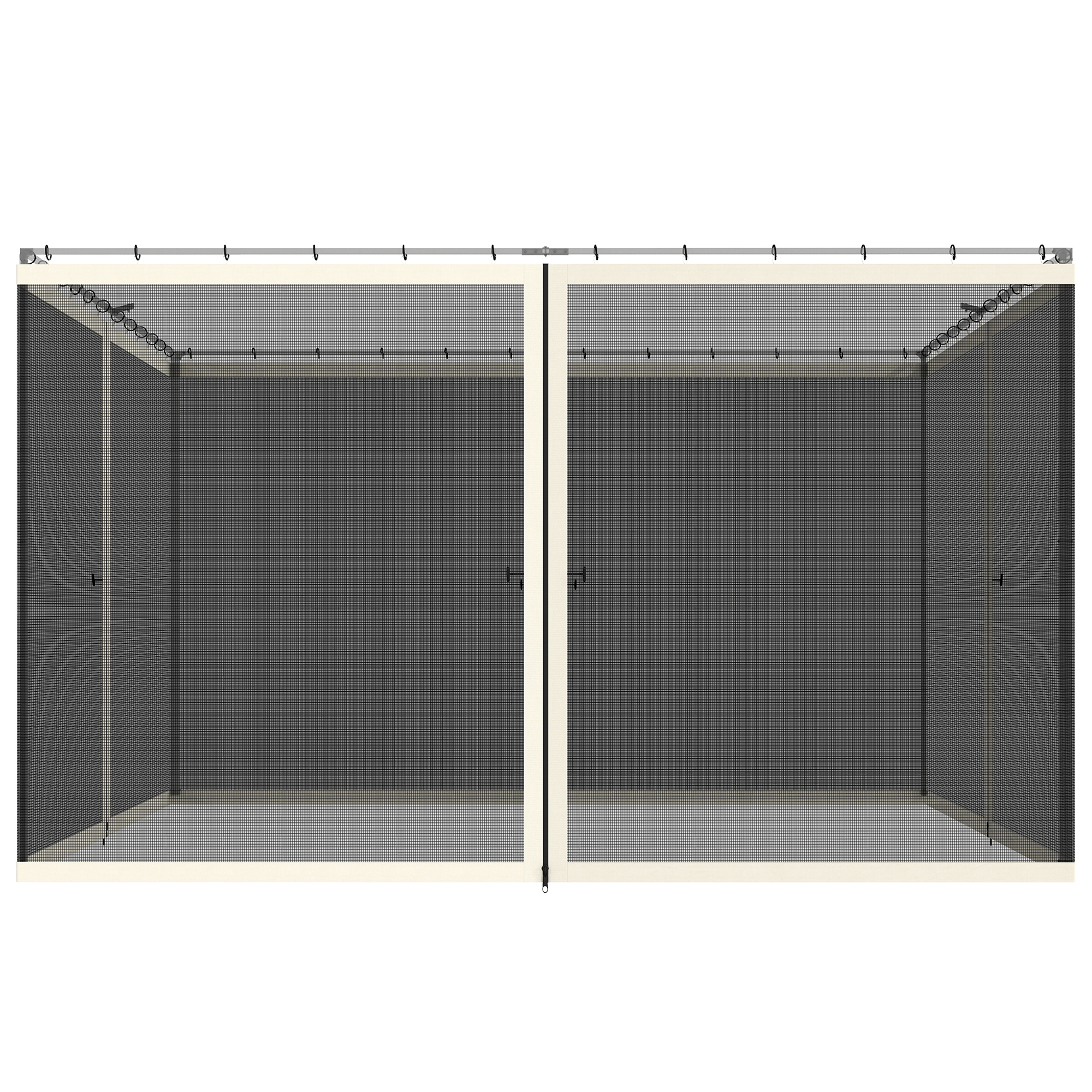 Replacement Mesh Sidewall Netting for 10' x 12' Gazebos and Canopy Tents with Zippers, (Sidewall Only) Cream