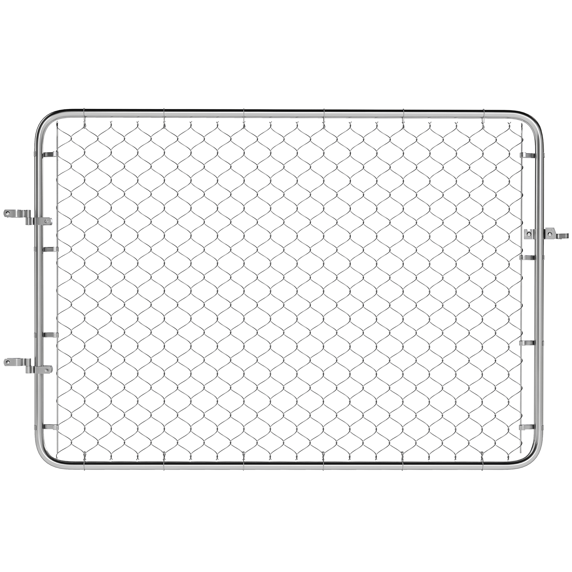 Garden Gate Chain Link Fence Gate, Galvanized Steel Garden Door for Yard Entrance Way, 47.2 x 70.9 in., Silver
