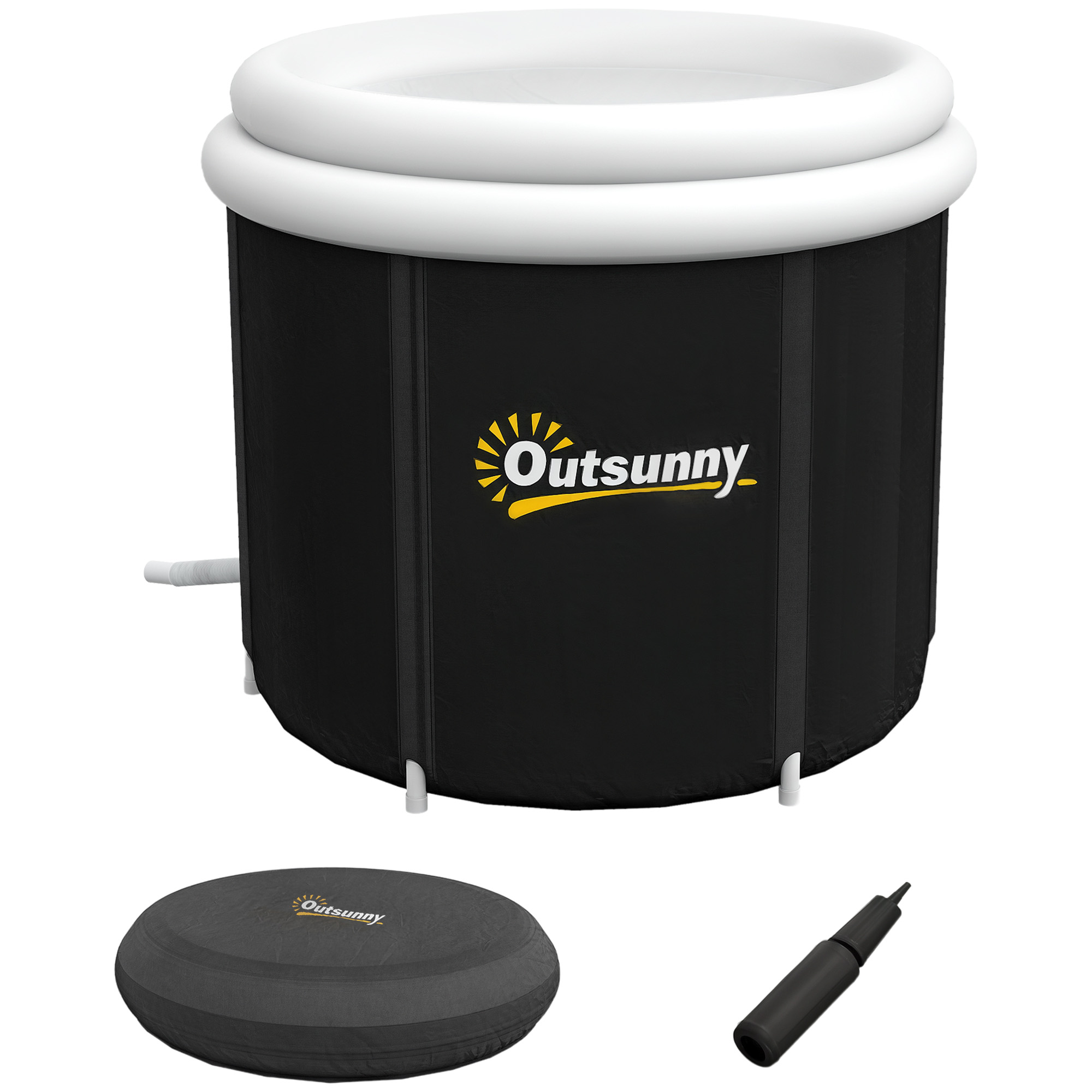 Cold Plunge Tub, Portable Ice Bath Cold Water Therapy Tub with Thermo Lid, for Athletes Recovery, Black