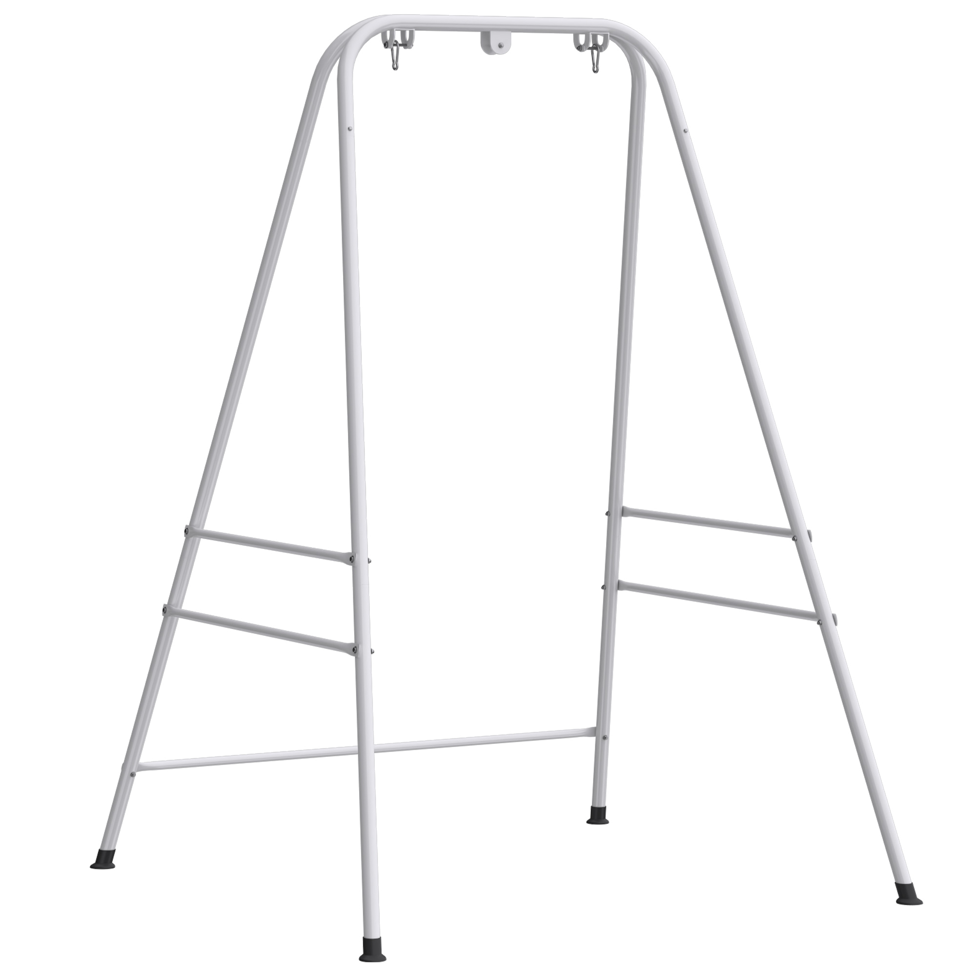 Hammock Chair Stand Indoor and Outdoor Use with Anti-Slip Foot Pads, 2 Carabiners, White