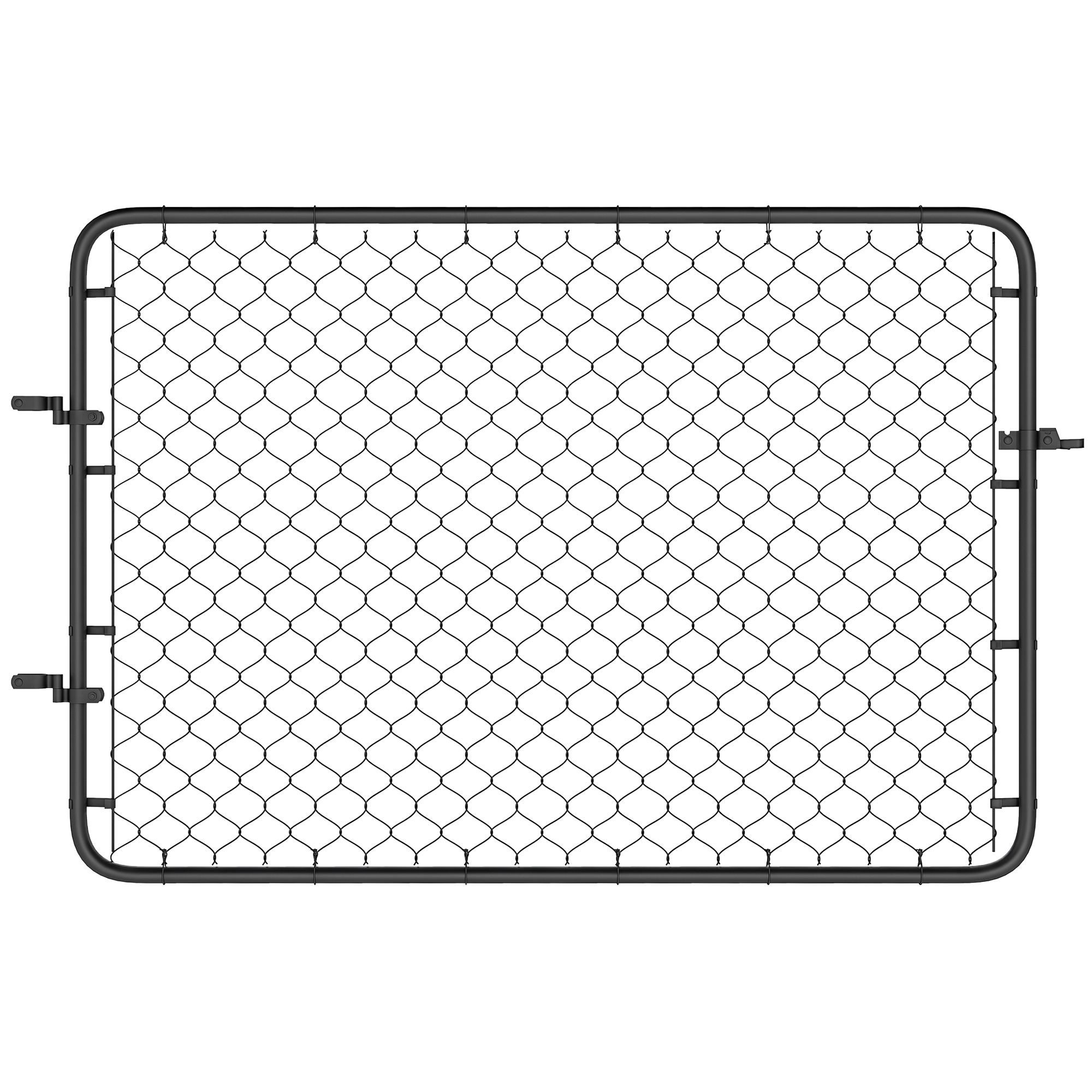 Garden Gate Chain Link Fence Gate, Galvanized Steel Garden Door for Yard Entrance Way, 47.2 x 70.9 in., Black