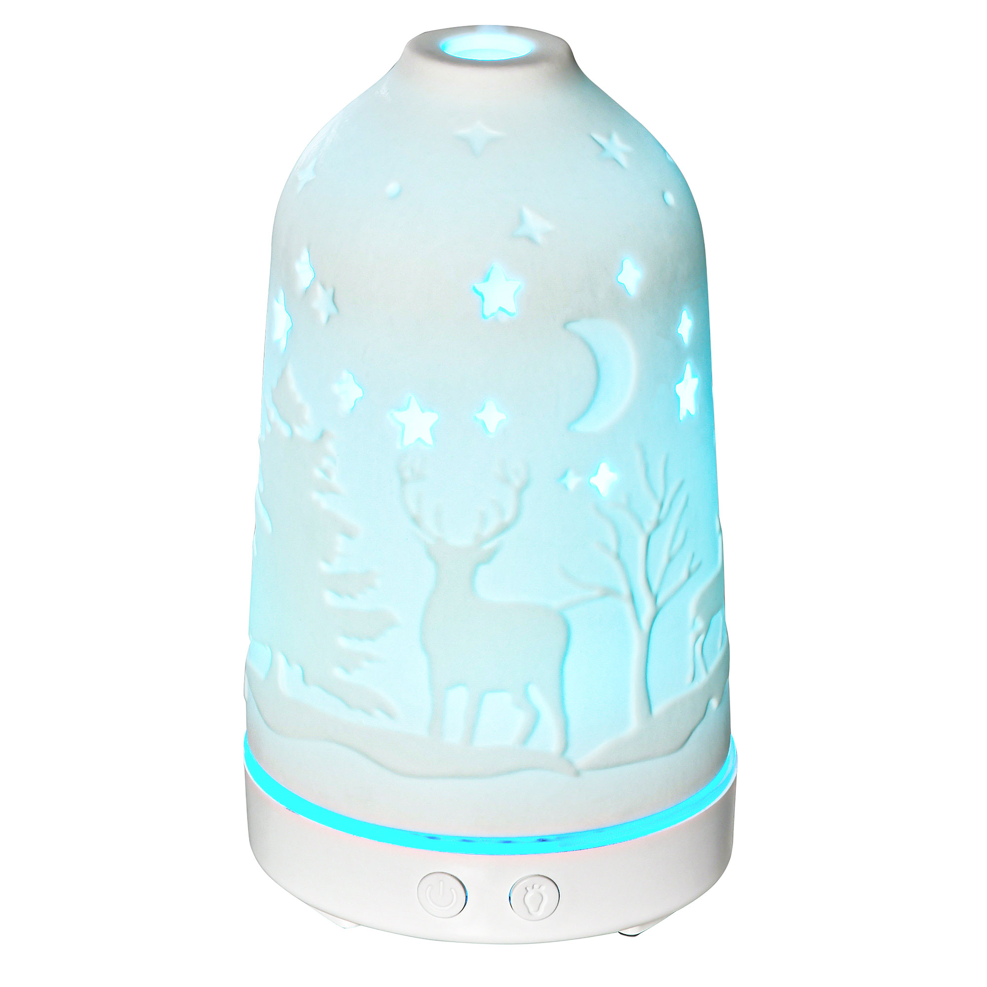  100ml Ultrasonic Aromatherapy Diffuser, Essential Oils Humidifier with Ceramic Cover, 7 Colors LED Lights, Timer, Waterless Auto-off for Home and Office, White