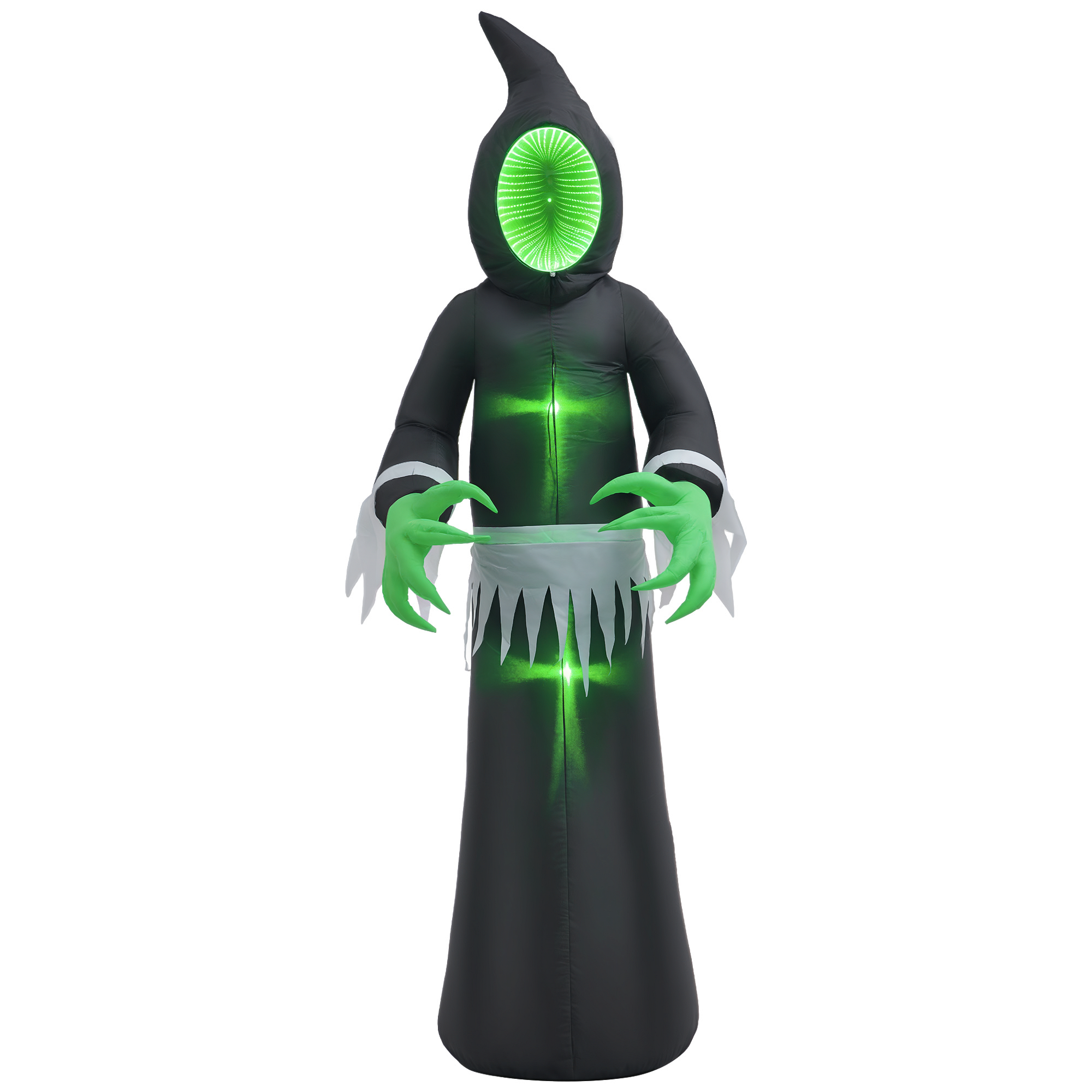  8ft Inflatable Halloween Mirror Face Ghost, Blow Up LED Display for Garden Indoor Outdoor