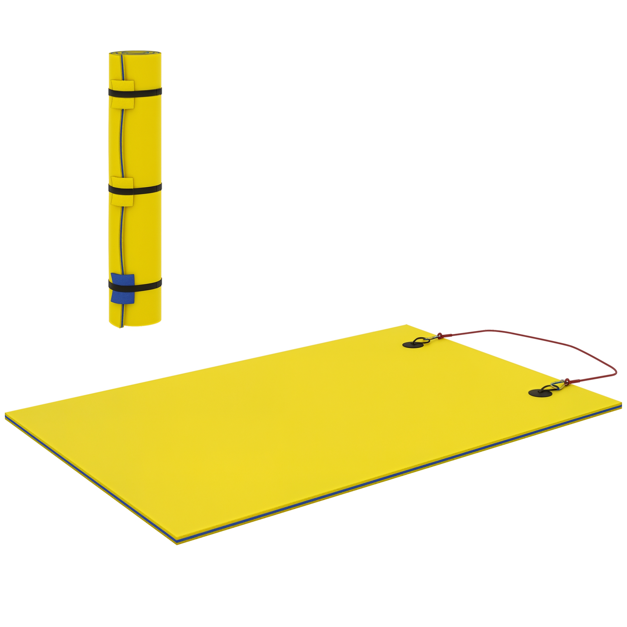 9' x 6' Lily Pad Water Mat for 2 Adults, Floating Water Pad for Lake, Pool, Ocean, Beach, and Boating, Yellow