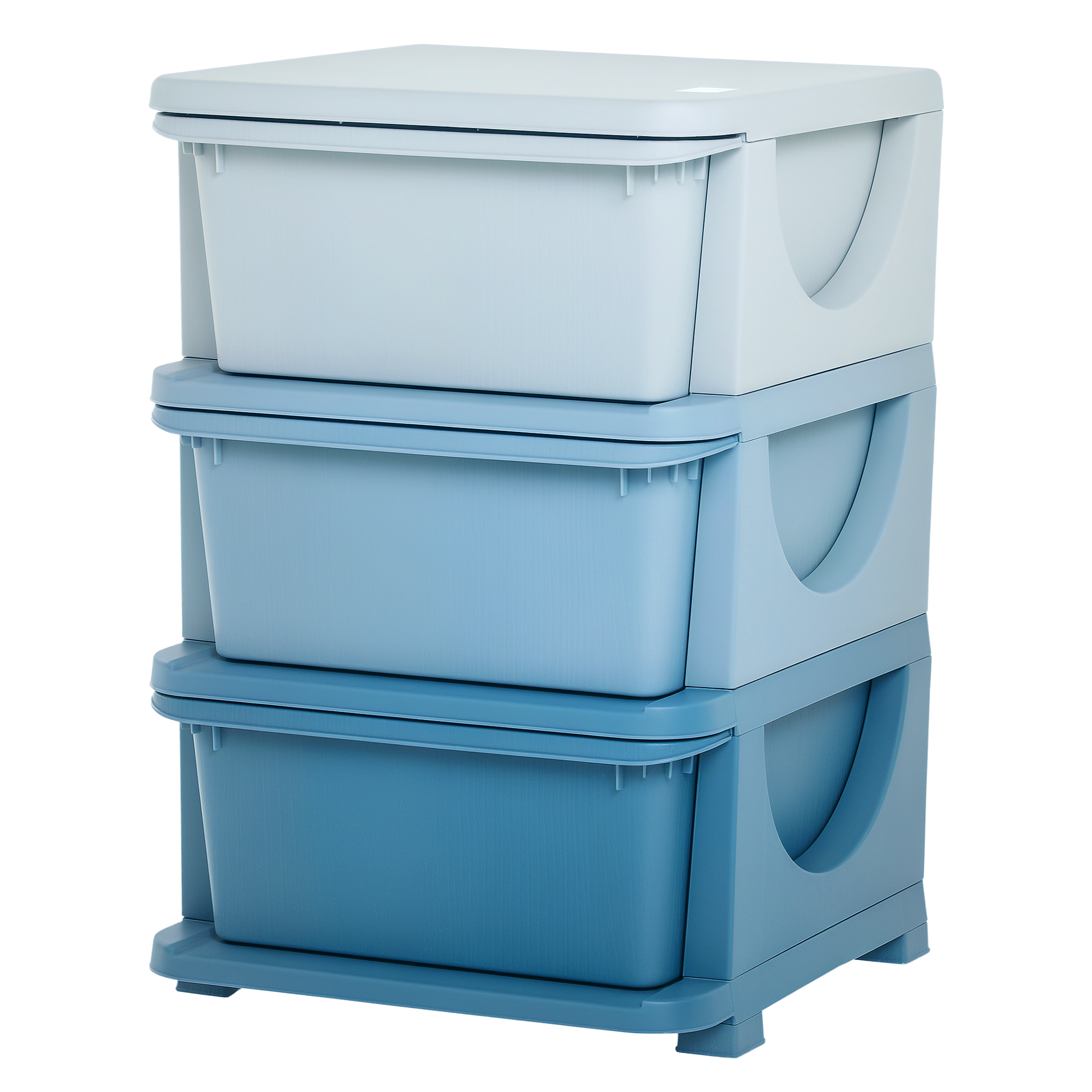 3 Drawers Kids Storage Unit, 3 Tier Stackable Toy Organizers and Storage Chest for Bedroom, Nursery, Playroom, Living Room, Boys, Girls, Toddlers, Blue