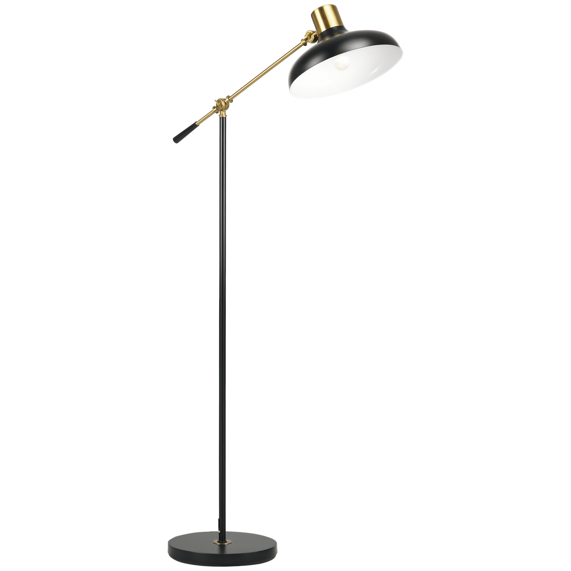 Adjustable Floor Lamps for Living Room, Standing Lamp for Bedroom with Balance Arm, Tall Black and Gold Lamp