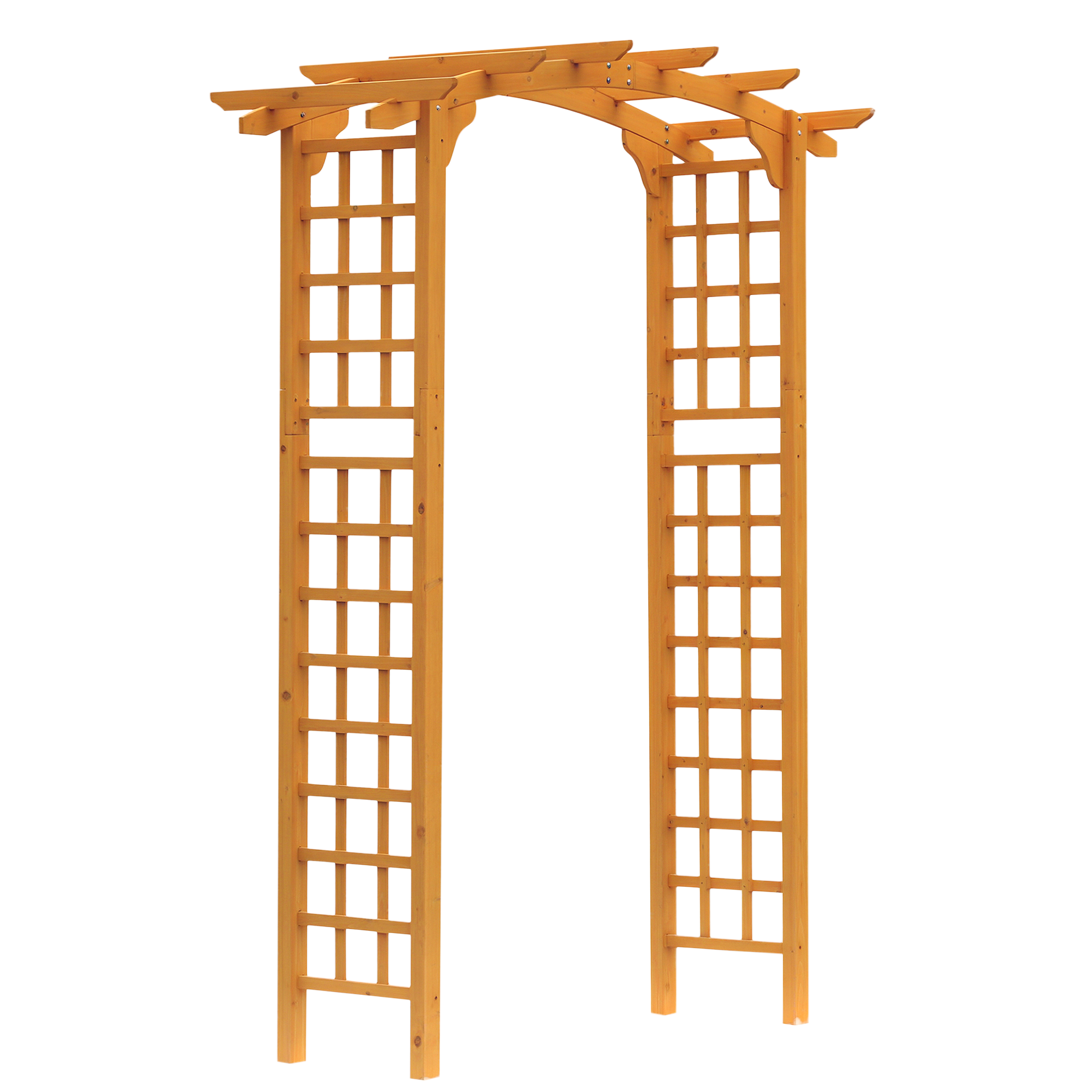 7.5' Fir Wood Round Outdoor Garden Pergola Style Arbor Arch Trellis