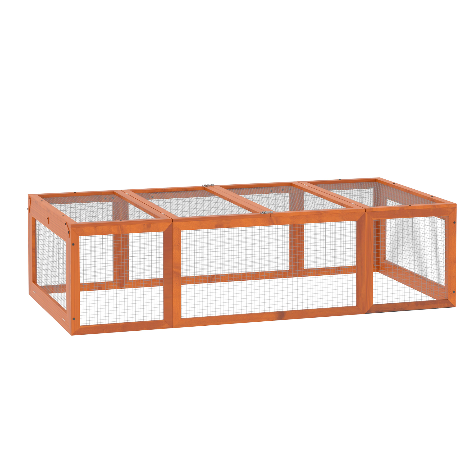 Large Wooden Rabbit Hutch Small Animal Habitat Enclosure Outdoor Run and Lockable Doors - Natural