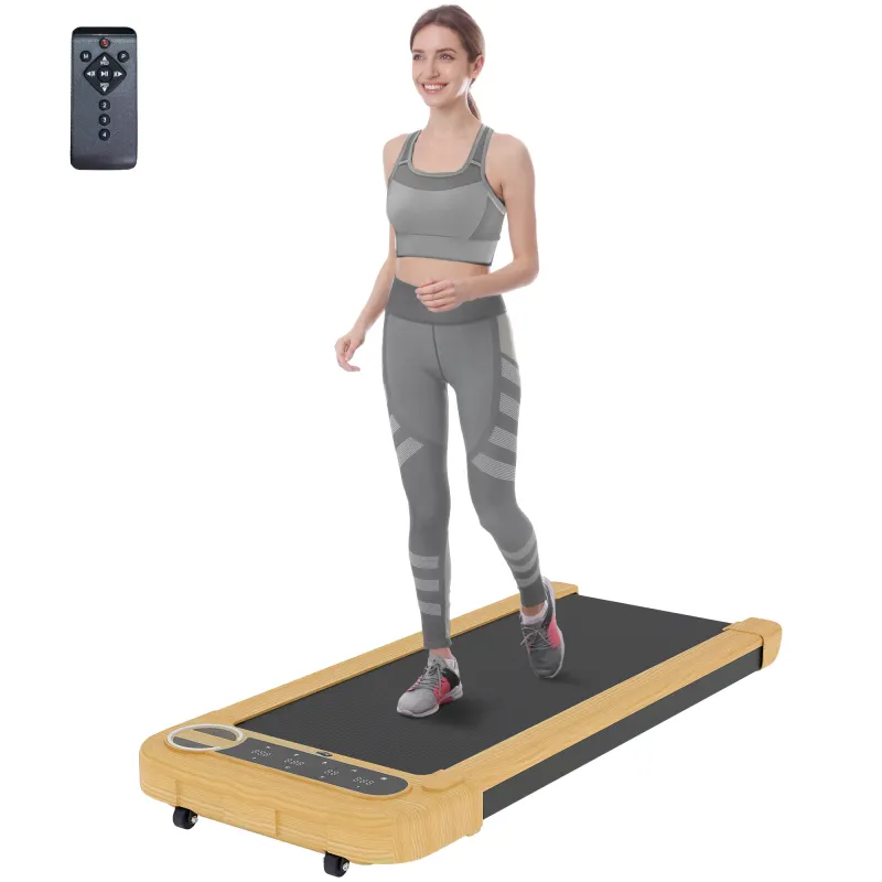 Walking Pad, Under Desk Treadmill with 17" x 43" Wide Belt, Remote Control, Bluetooth Speaker, Wheels and LED Display