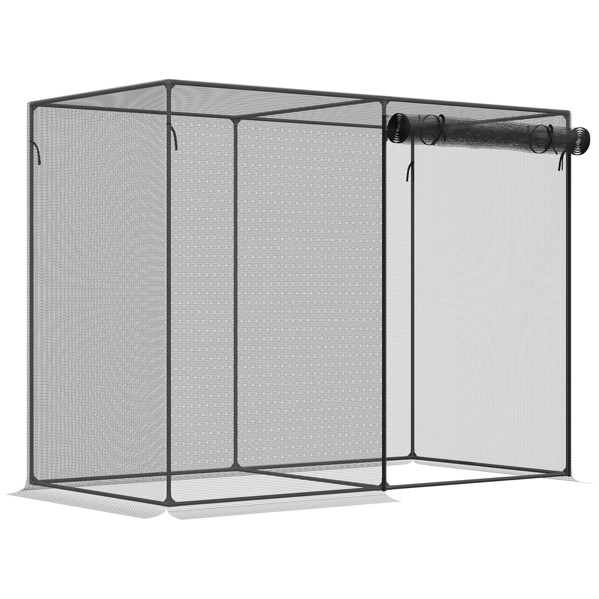 6 x 3ft Crop Cages for Garden, Plant Protectors from Animals, Storage Bag and 6 Ground Stakes, Black