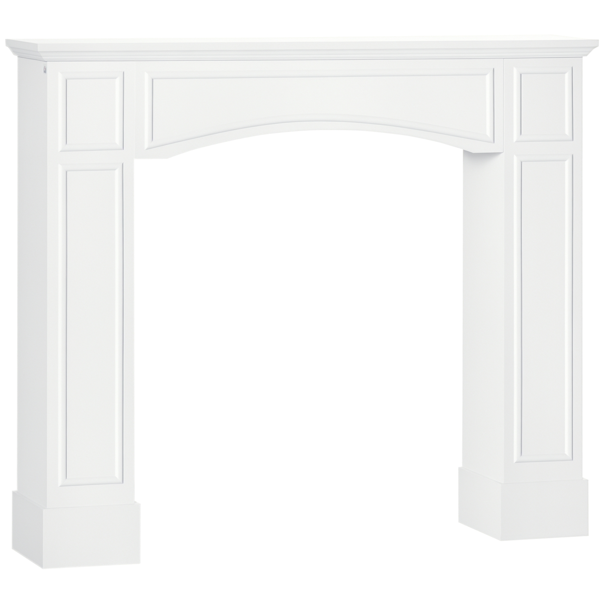 Modern Fireplace Mantel, Surround Mantels for Fireplace with Decorative Pattern Interior Width 29" White