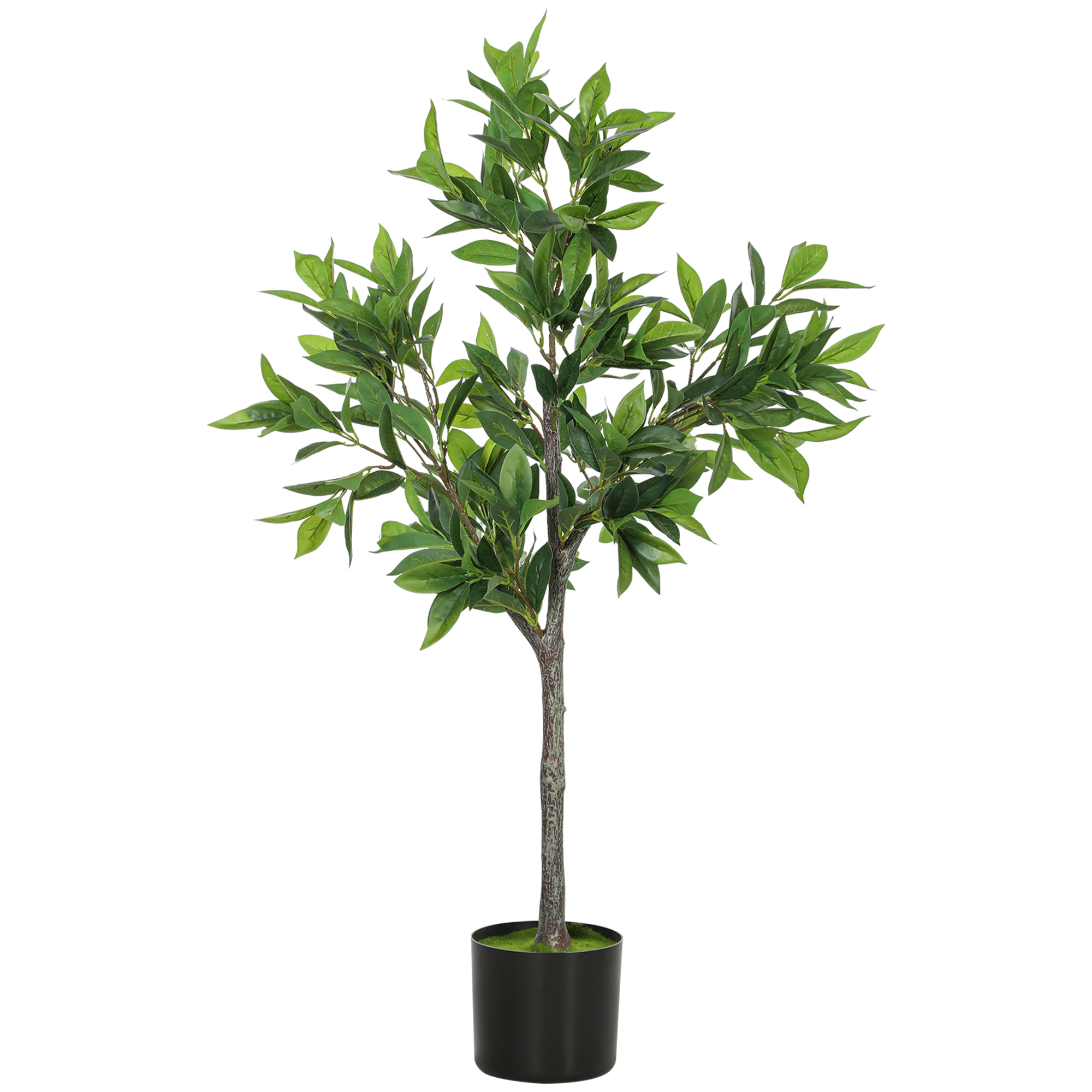 Potted Fake Plant, Lifelike Laurel Artificial Tree with 345 PEVA Leaves for Home Decor, Green