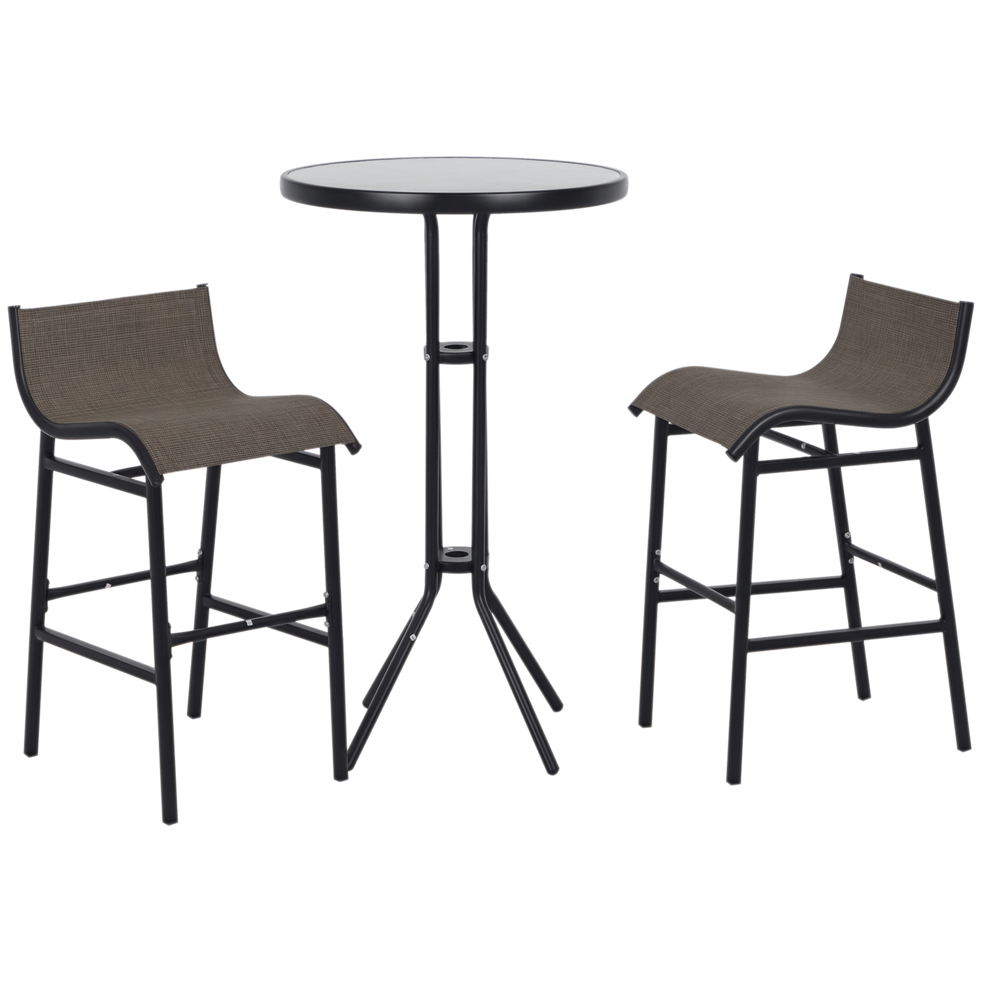 3 Piece Bar Height Outdoor Bistro Set for 2, Tan