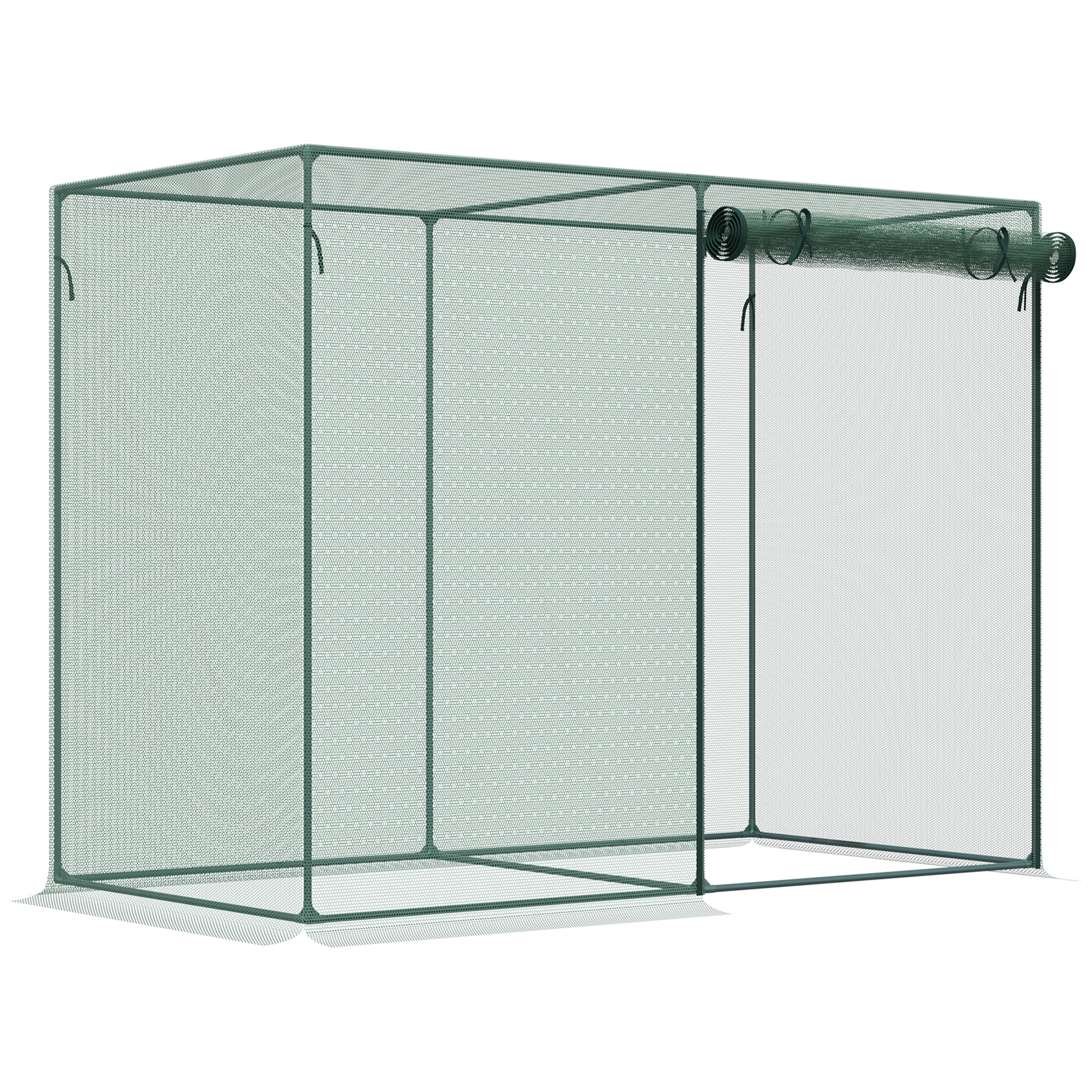 6 x 3ft Crop Cages for Garden, Plant Protectors from Animals, Two Zippered Doors, Storage Bag, 6 Ground Stakes, Green