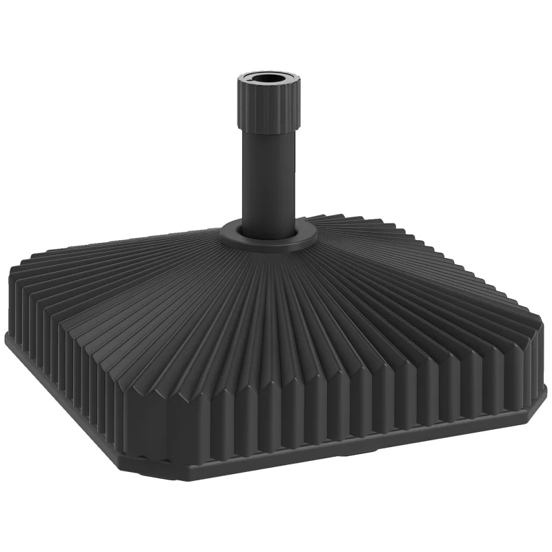 Square Patio Umbrella Base Holder, Heavy Duty Outdoor Umbrella Stand Base, Filled Up to 42lbs with Sand or 33lbs with Water for Garden, Poolside, Black