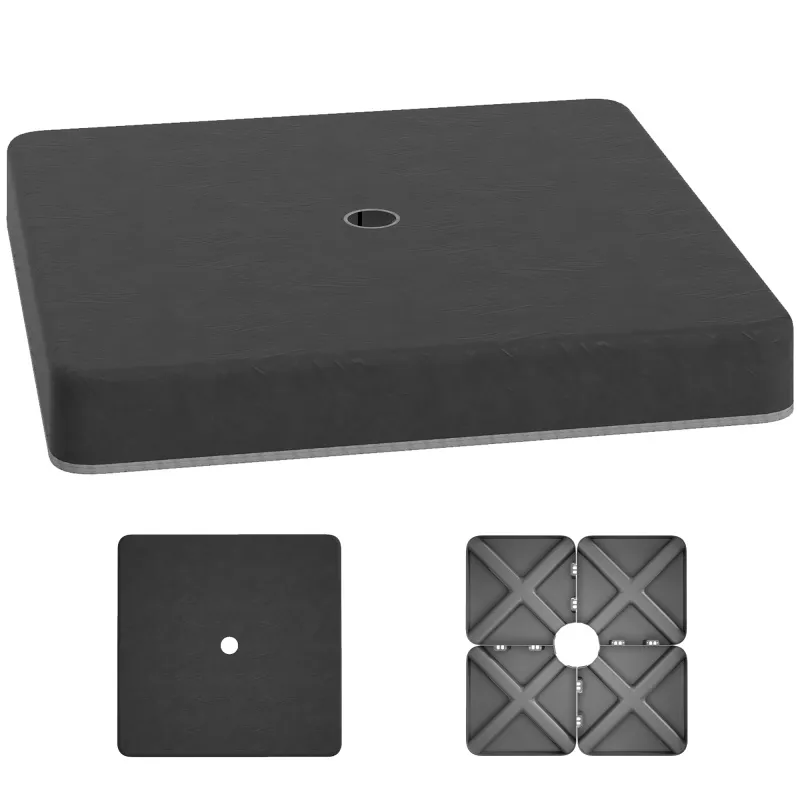 4 Piece Offset Umbrella Base Weight for 176 lbs Sand Heavy Duty Outdoor Weights for Umbrella Stand, Black