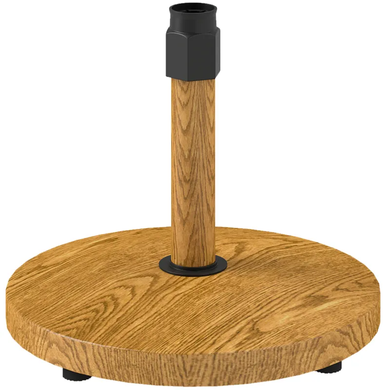  Patio Umbrella Base Holder, Outdoor Umbrella Base with Adjustable Pads, Heavy Duty Patio Umbrella Stand Base for Garden, Poolside, Nature Wood