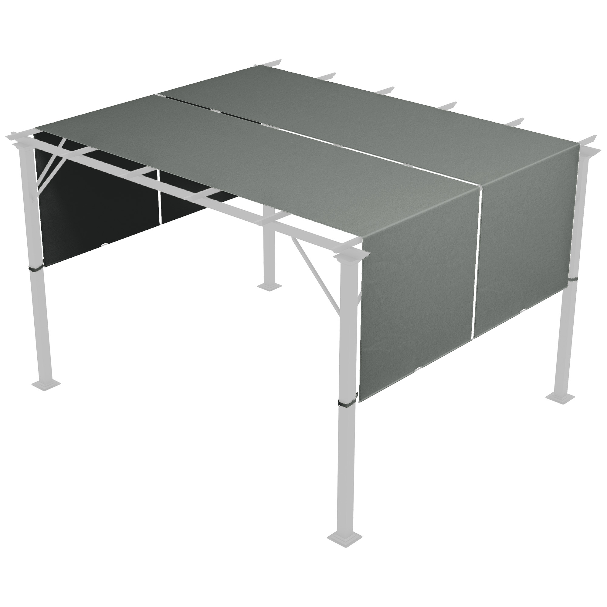 2 Pcs Pergola Replacement Canopy, UV Protection Pergola Shade Cover, Easy to Install, for 10 x 10ft Pergola, Dark Gray
