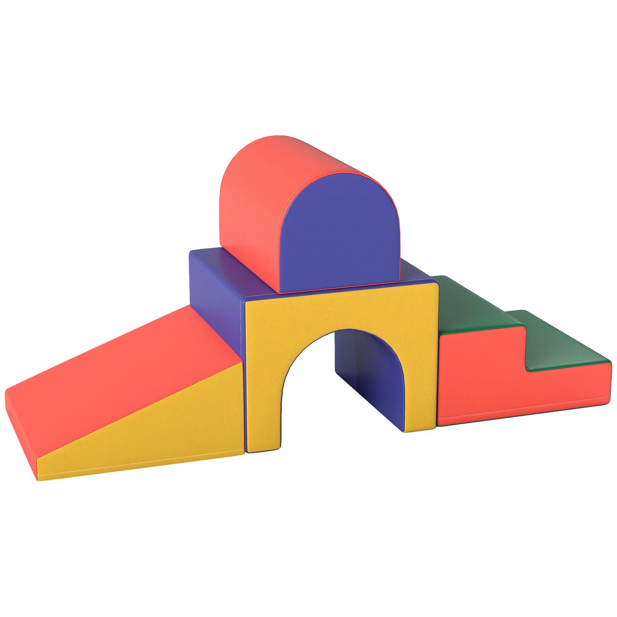 4 Piece Foam Play Set, Soft & Safe Kids Toddlers Children Climbing Set for Crawling or Sliding, Assorted