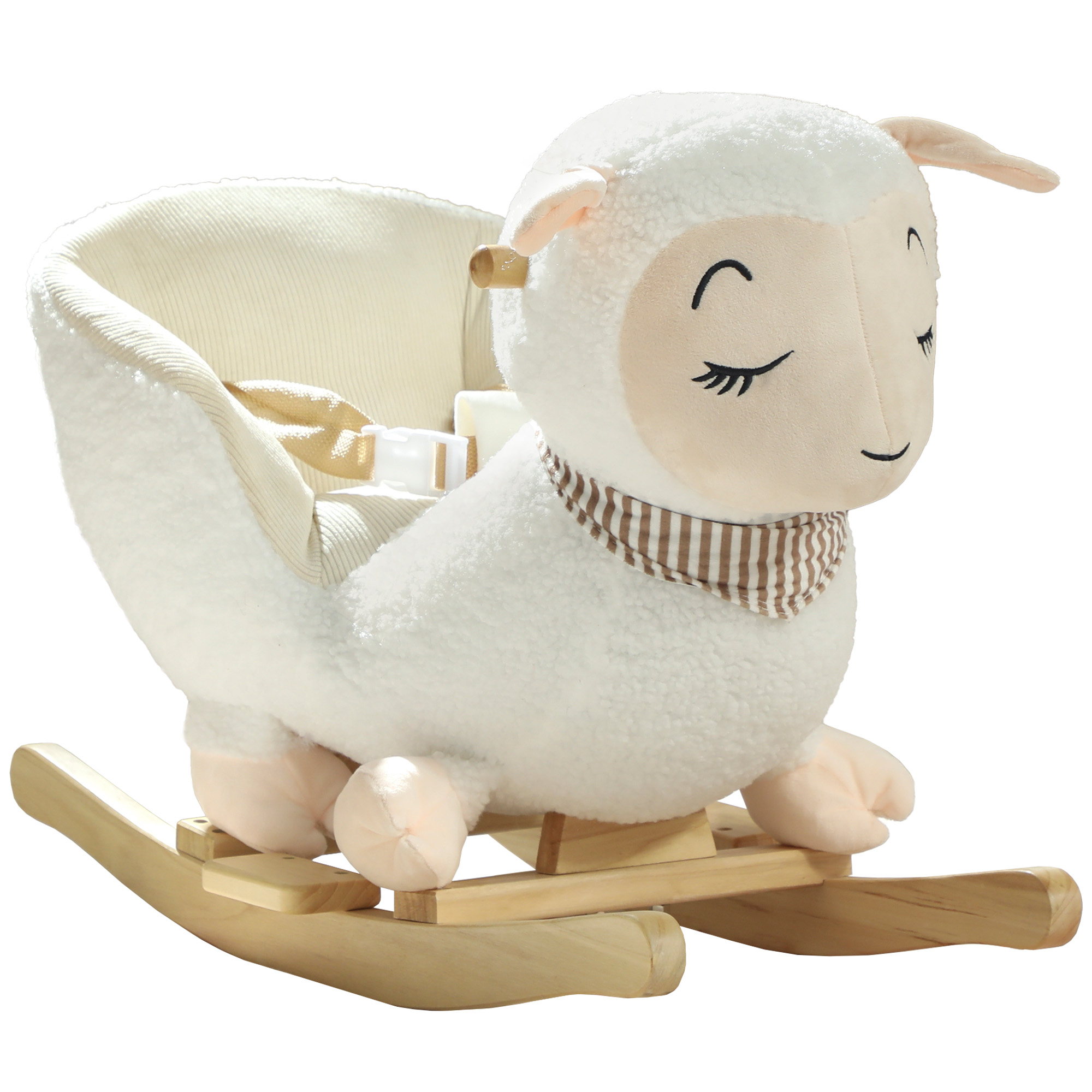 Baby Rocking Horse, Sheep Rocking Horse with Lullaby Song for Toddlers 18–36 Months, White