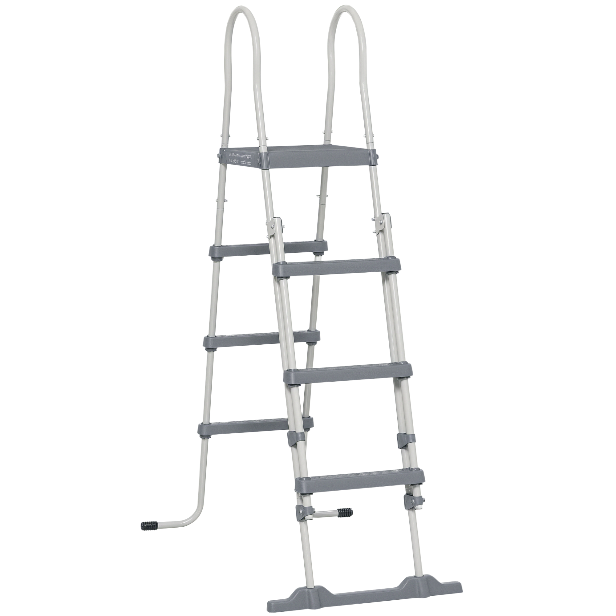 70" Above Ground Swimming Pool Ladder, A-Frame Deck Ladder, Non-slip Steps and Handrails for 48" Pool Wall Height, Gray