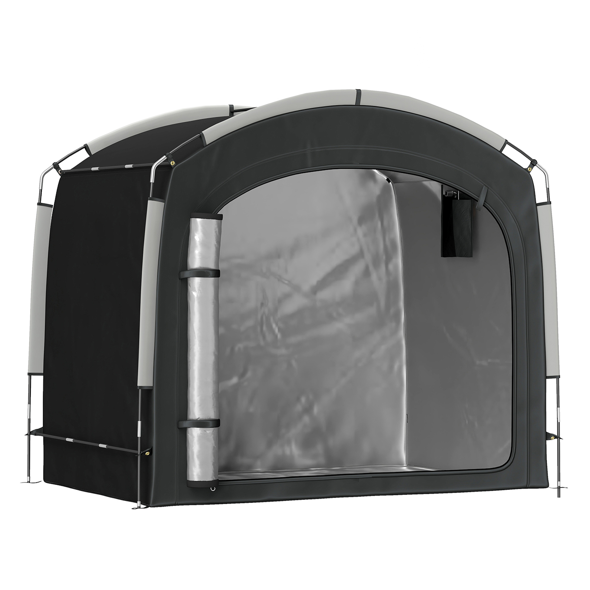 Bike Storage Shed Tent, Portable and Waterproof with 210D Oxford Fabric and Carry Bag for 3-4 Bicycles, Black