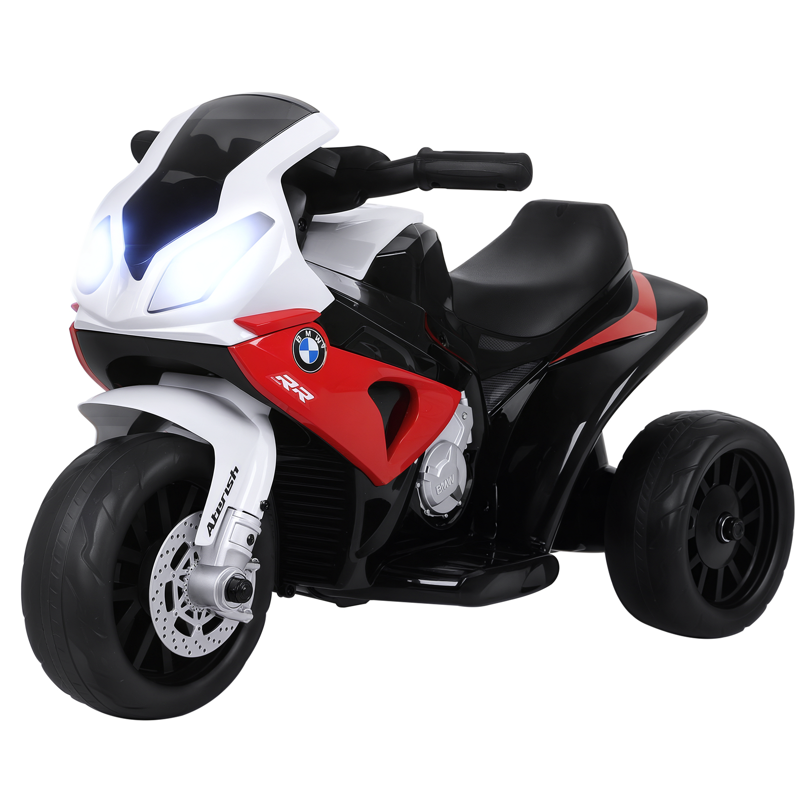 6V 3 Wheeled Electric Motorcycle, Kids Motorcycle Licensed BMW with Headlight, Music, Red