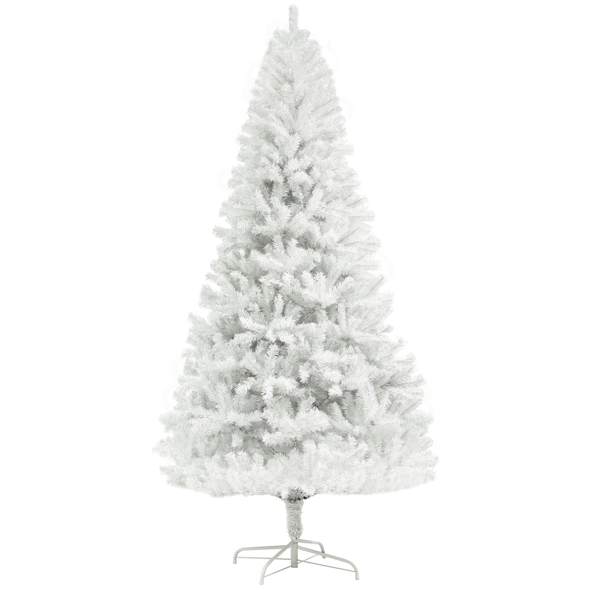 6ft Unlit Artificial White Christmas Tree, Holiday Décor with 1000 Branch Tips, Auto Open and Steel Base