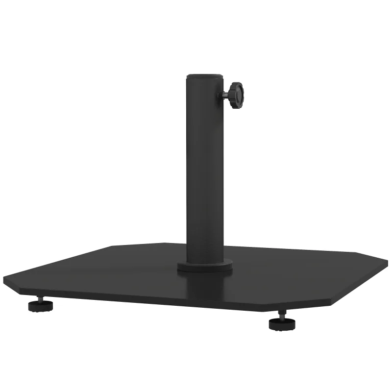  Square Patio Umbrella Base, 41 lbs Metal Umbrella Stand Base with Adjustable Foot Pads, Heavy Duty Patio Umbrella Holder for 1.3"/1.5"/1.9" Umbrella Poles for Outdoor, Lawn, Poolside, Black
