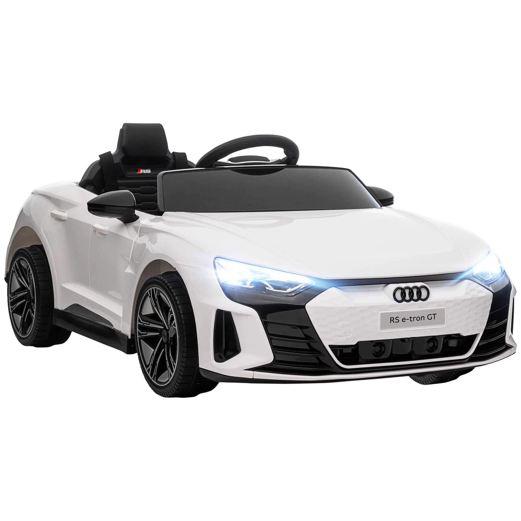 Licensed Audi RS e-tron GT 12V Ride On Car Truck for Kids, Electric Car Ride On Vehicle w/Parent Remote Control, Music, Lights, for Toddlers, White