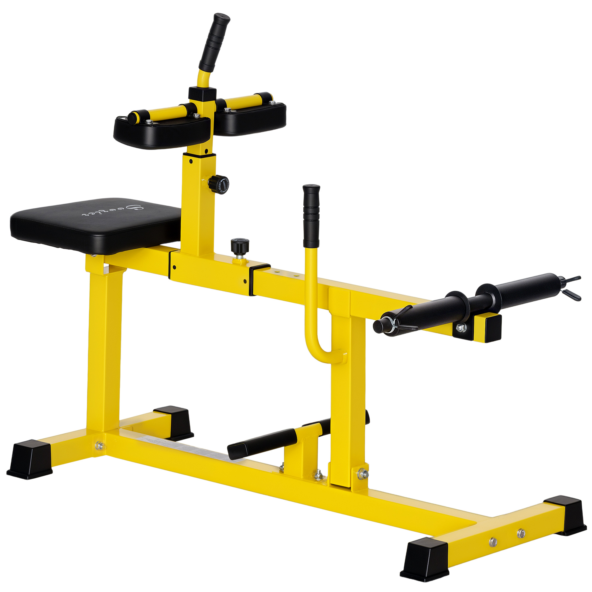 Adjustable Steel Seated Calf Raise Exercise Strength Training Gym Equipment, Yellow
