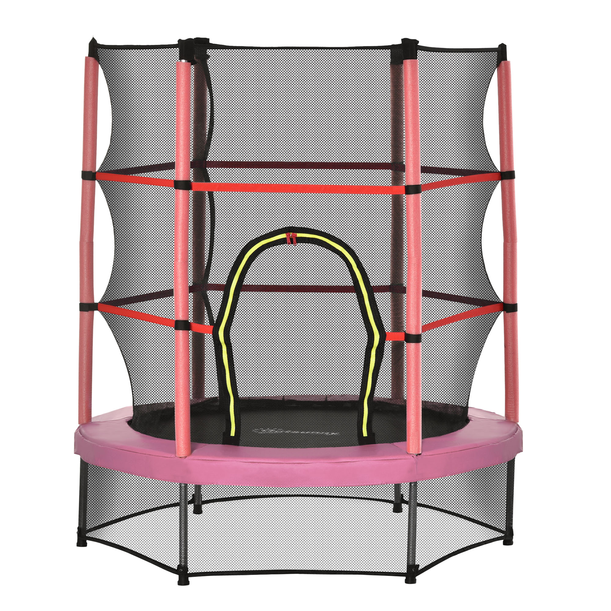 Φ5FT Kids Trampoline with Enclosure Net for Age 3 to 6 Years Pink