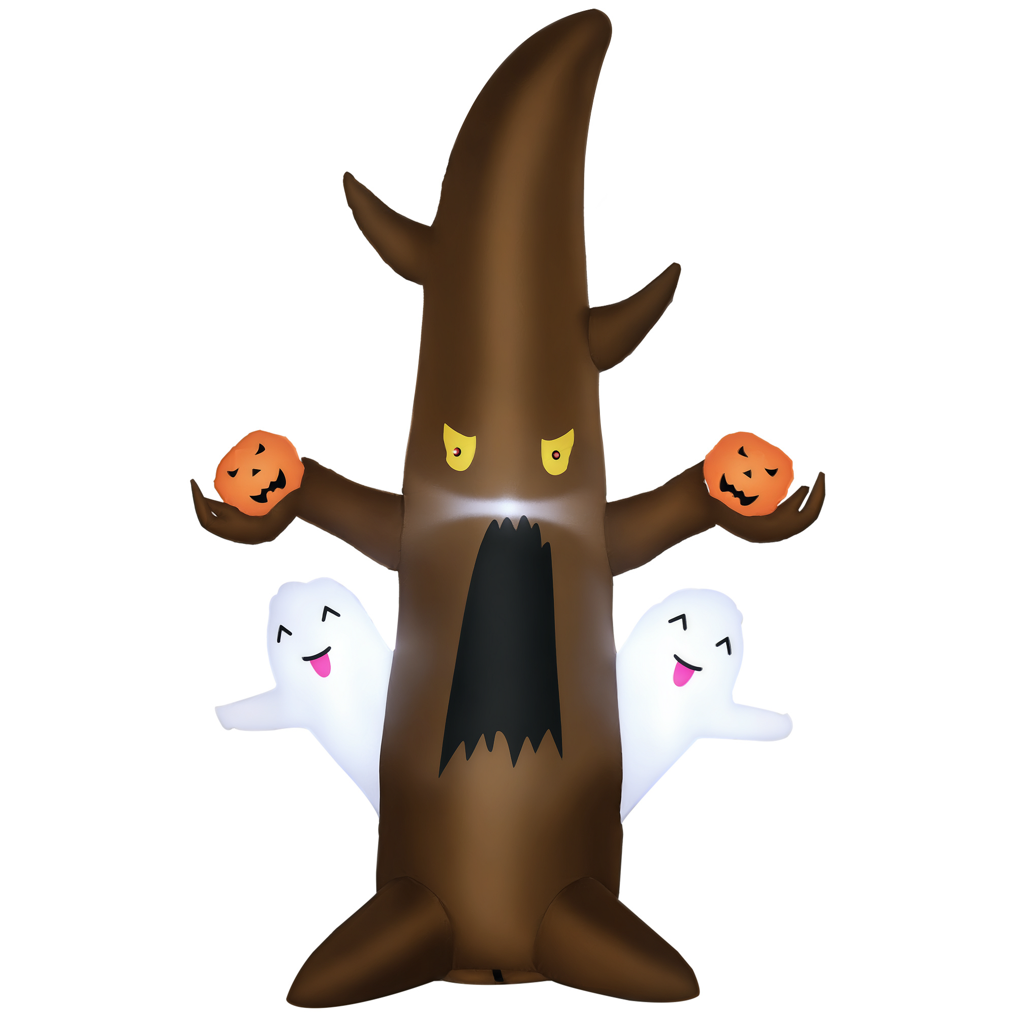  5' Halloween Inflatables Outdoor Decorations Ghost Tree with Pumpkins, Blow-Up LED Yard Decor Indoor Outdoor for Garden, Lawn, Party, Holiday