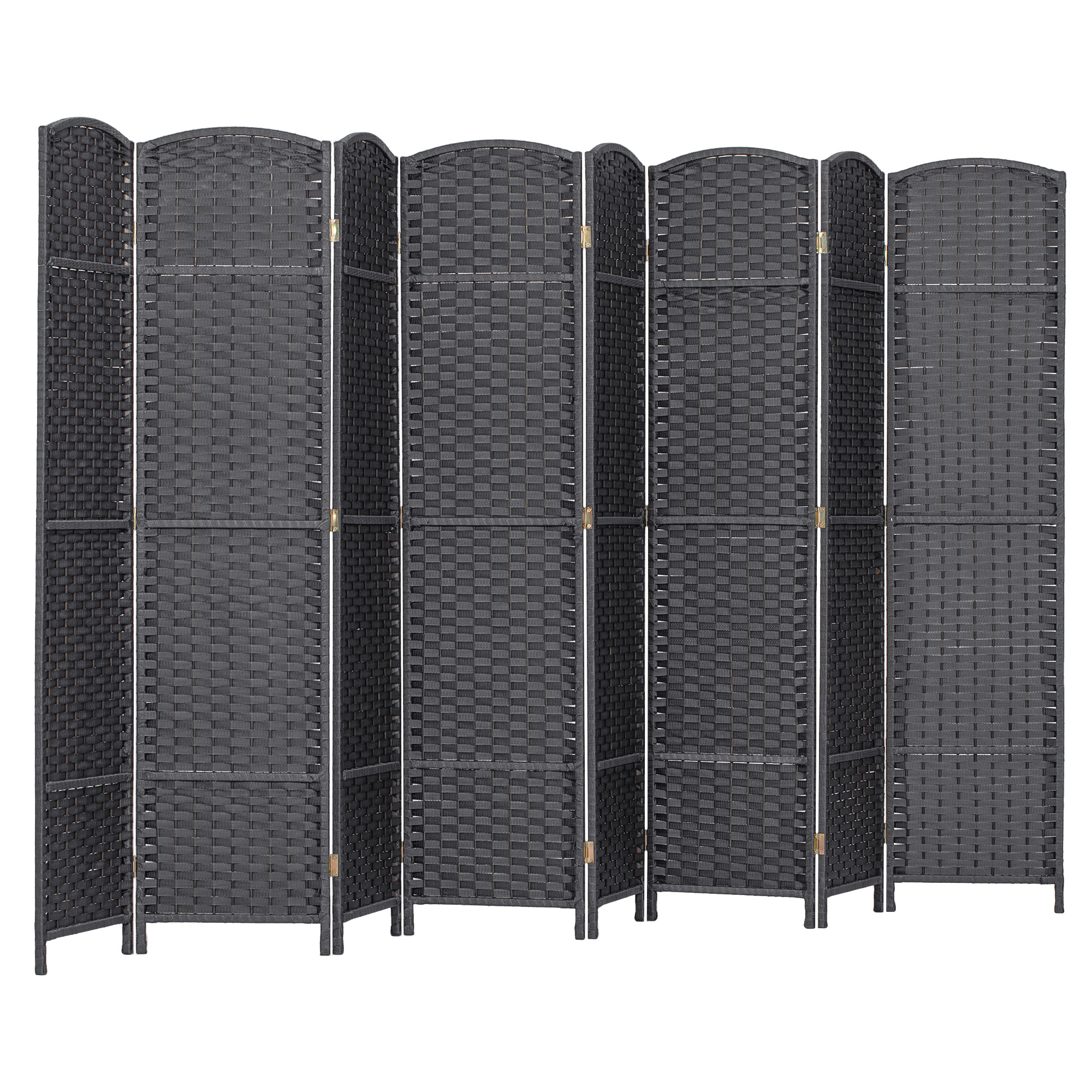 Folding Room Divider Screen 8 Panel 5.6' Tall Privacy Screen Freestanding Room Partition for Home Office, Charcoal Gray