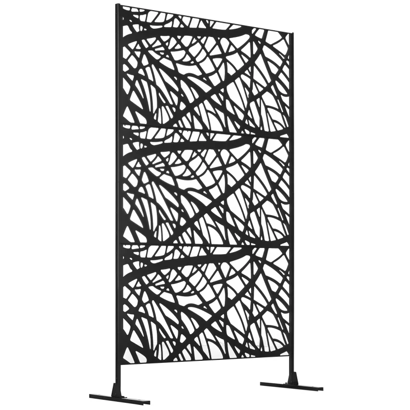  Decorative Outdoor Privacy Screen, See-Through Outdoor Divider/Separator with Twisted Branch Motif for Fun Shadows or Climbing Plant Trellis, Fence Panel for Garden Walkway, Backyard, 6.5FT
