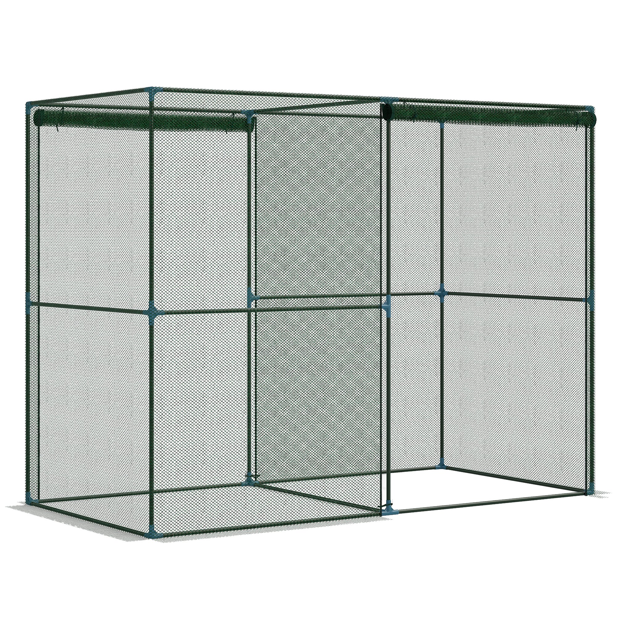 Walk-in Crop Cage, Plant Protectors from Animals with Roll Up Zippered Door, 7.9' x 3.9' x 6.1', Green