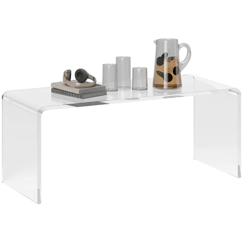 Acrylic Coffee Table 39" Long Rectangle Tea Table for Living Room Clear