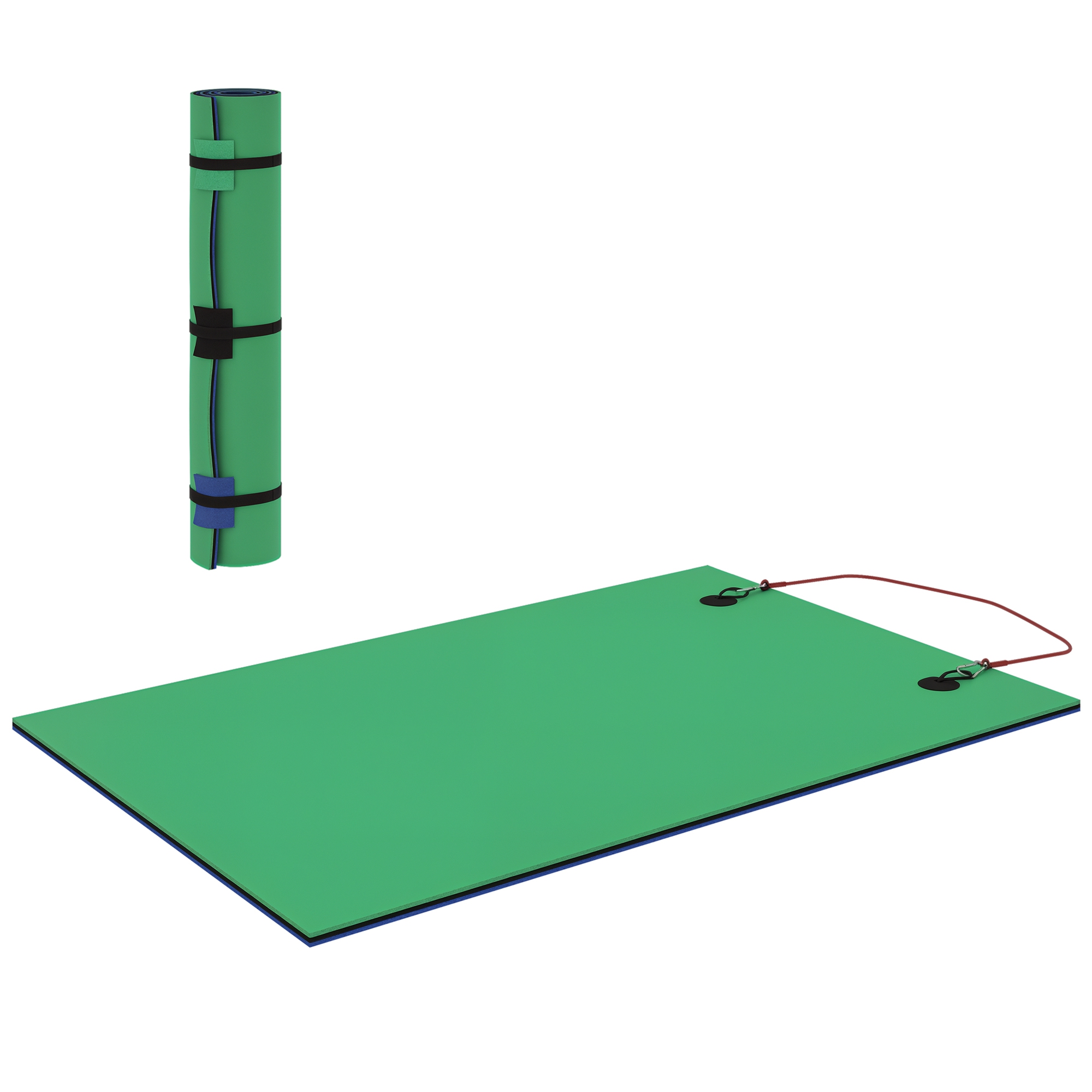 9' x 6' Lily Pad Water Mat for 2 Adults, Floating Water Pad for Lake, Pool, Ocean, Beach, and Boating, Green