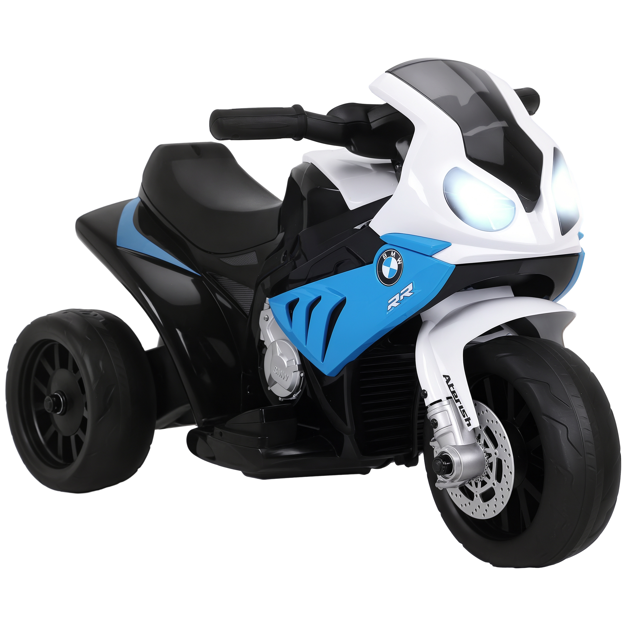 6V 3 Wheeled Electric Motorcycle, Kids Motorcycle Licensed BMW with Headlight, Music, Blue