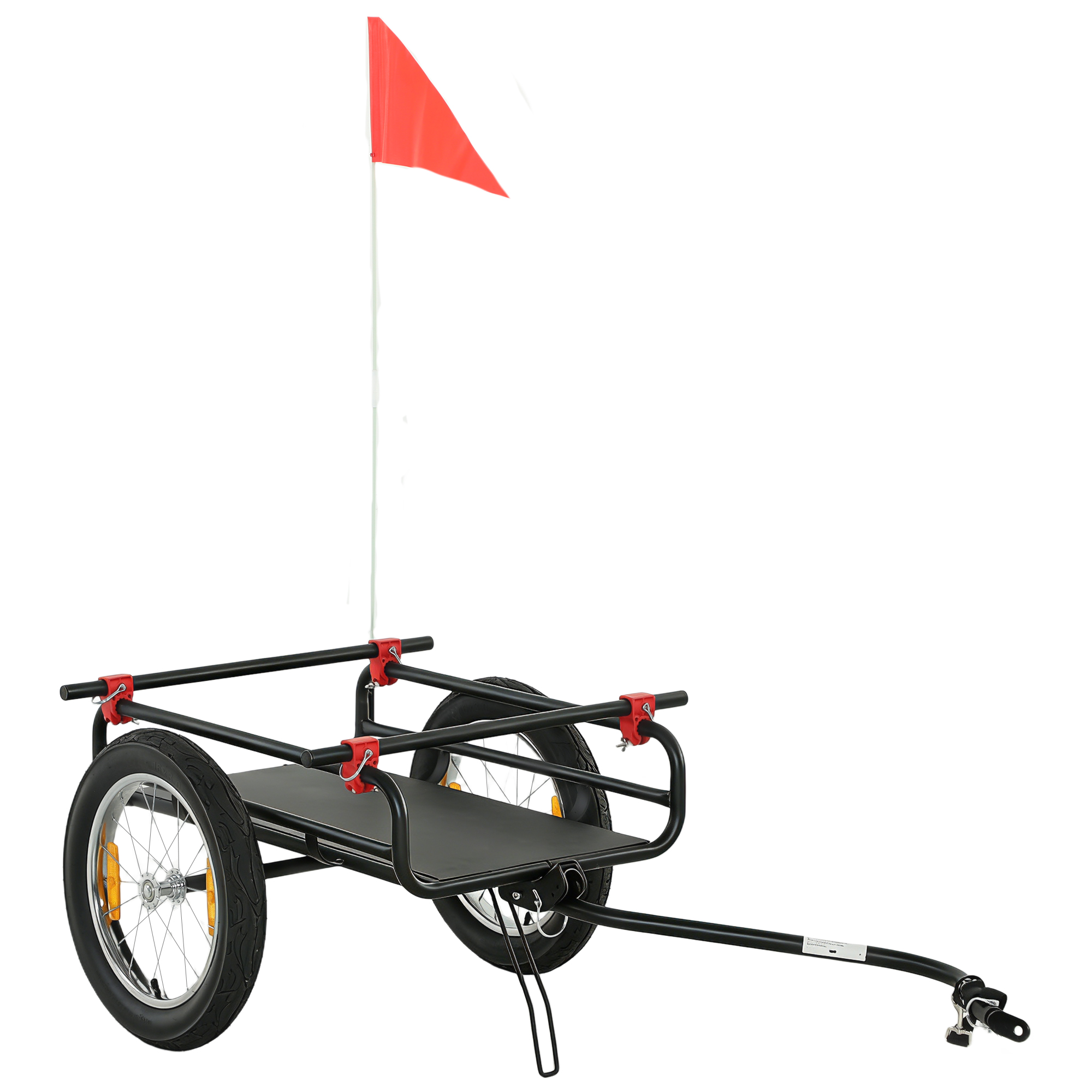 2-In-1 Bike Cargo Trailer & Wagon Cart, Multi-Use Bicycle Trailer with Quick Release 16" Pneumatic Wheels, Kickstand