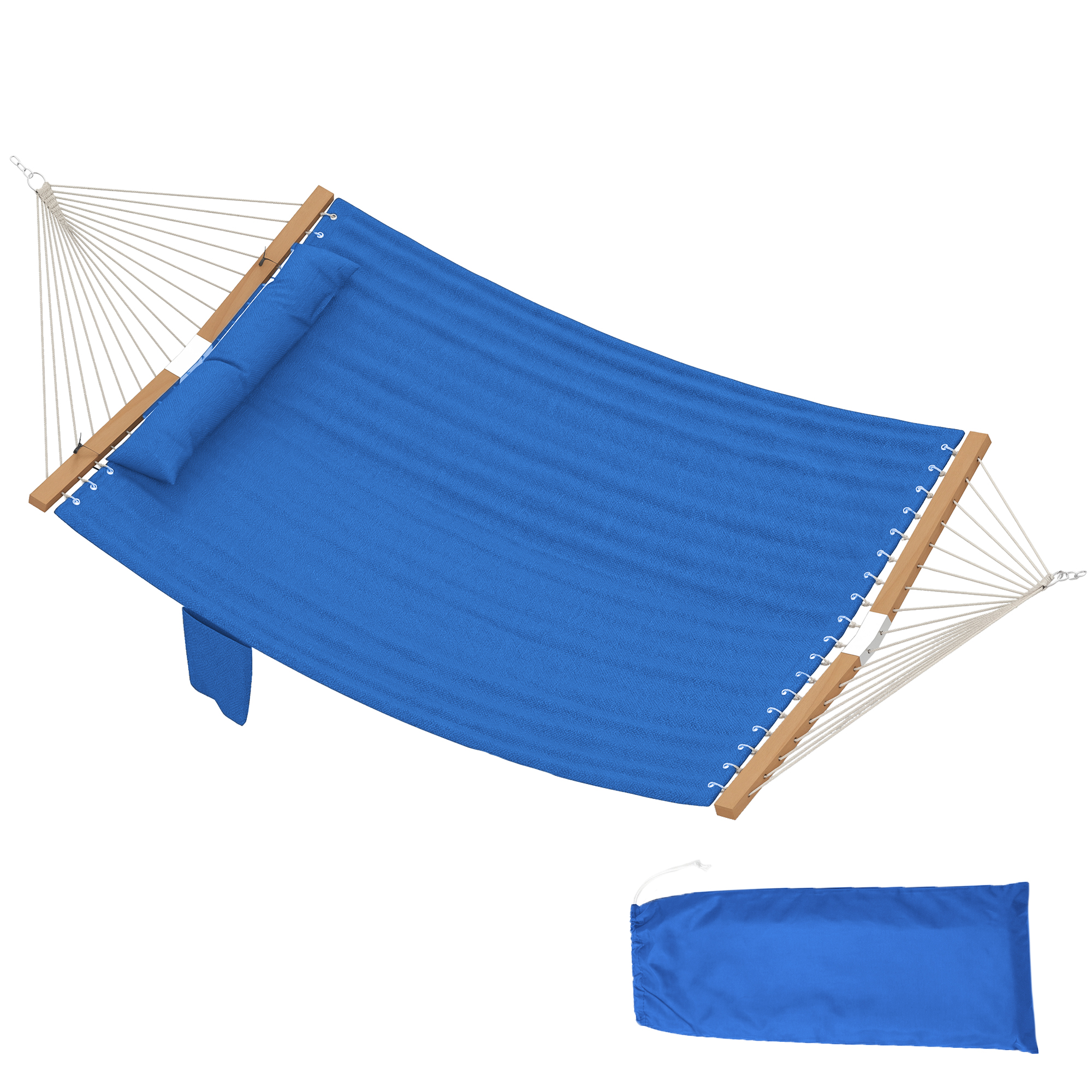 Outdoor Hammock 2-Person, with Pillow & Pad, 440 lbs Capacity, Navy Blue